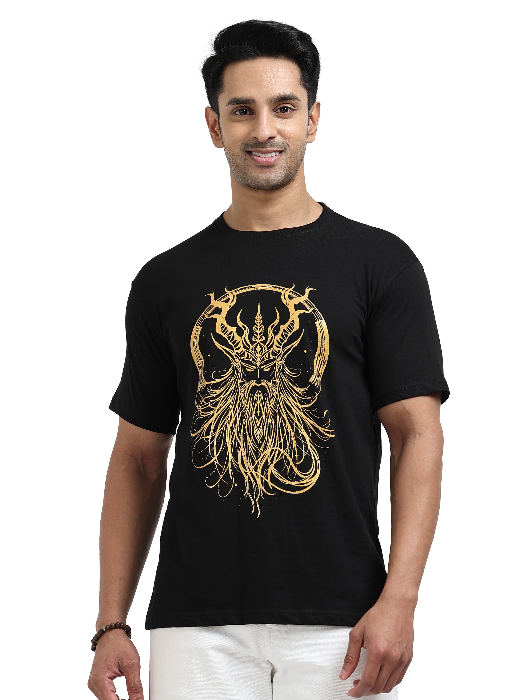 Black Round Neck Bio Wash Single Jersey