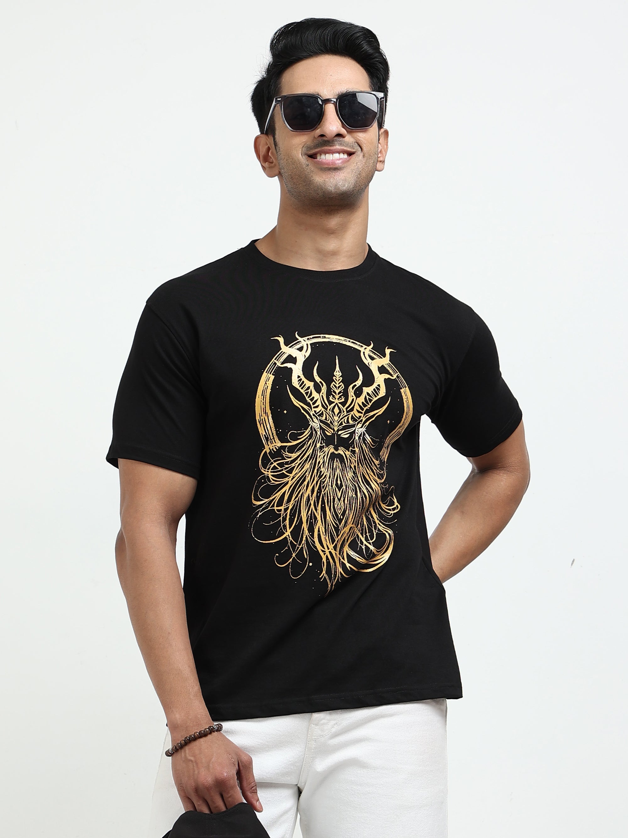 Black Round Neck Bio Wash Single Jersey