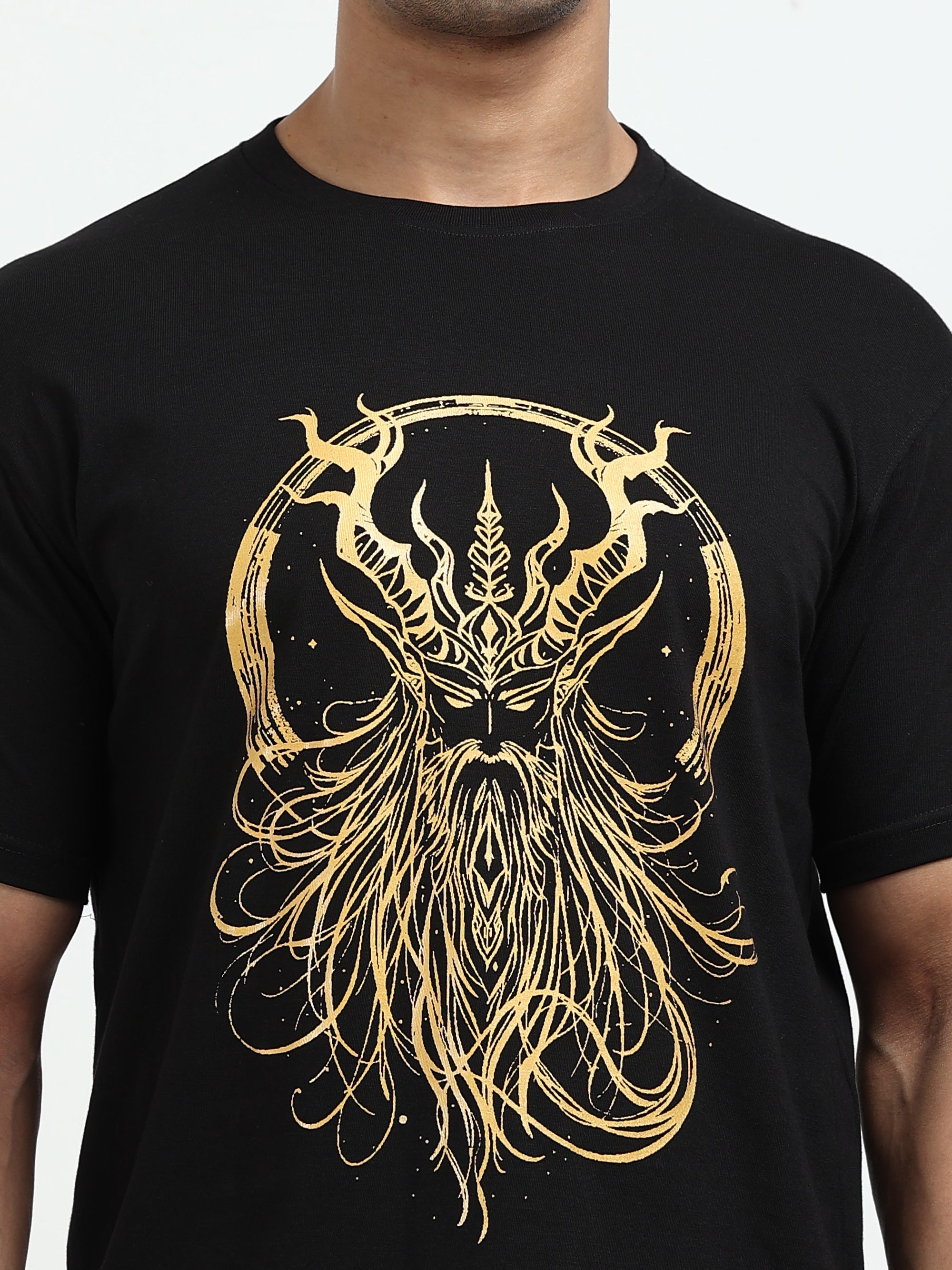 Black Round Neck Bio Wash Single Jersey