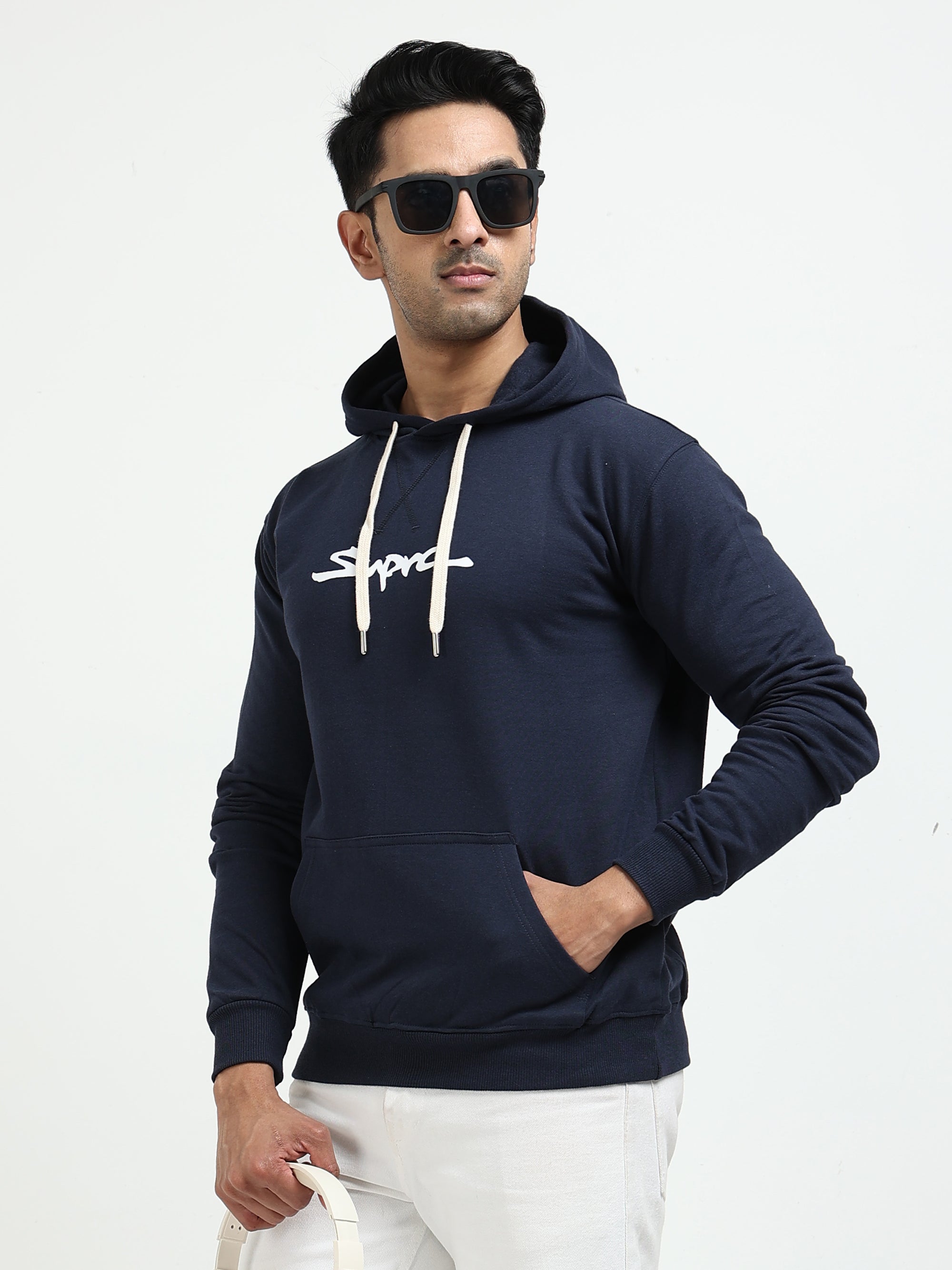 Navy Blue Hoodie Bio Wash Fleece