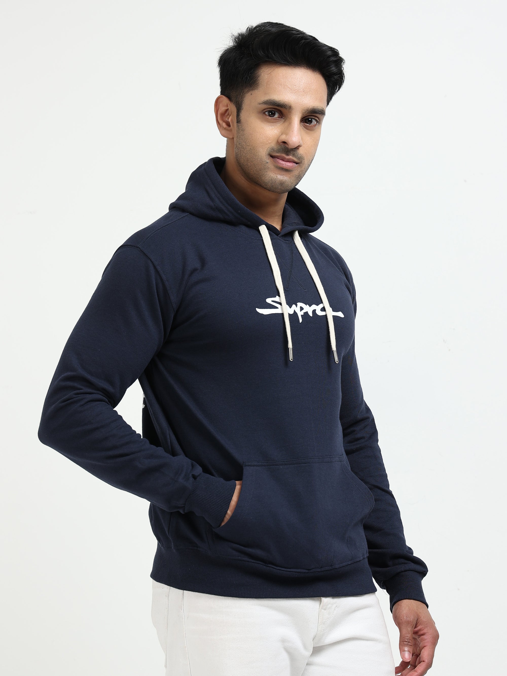 Navy Blue Hoodie Bio Wash Fleece