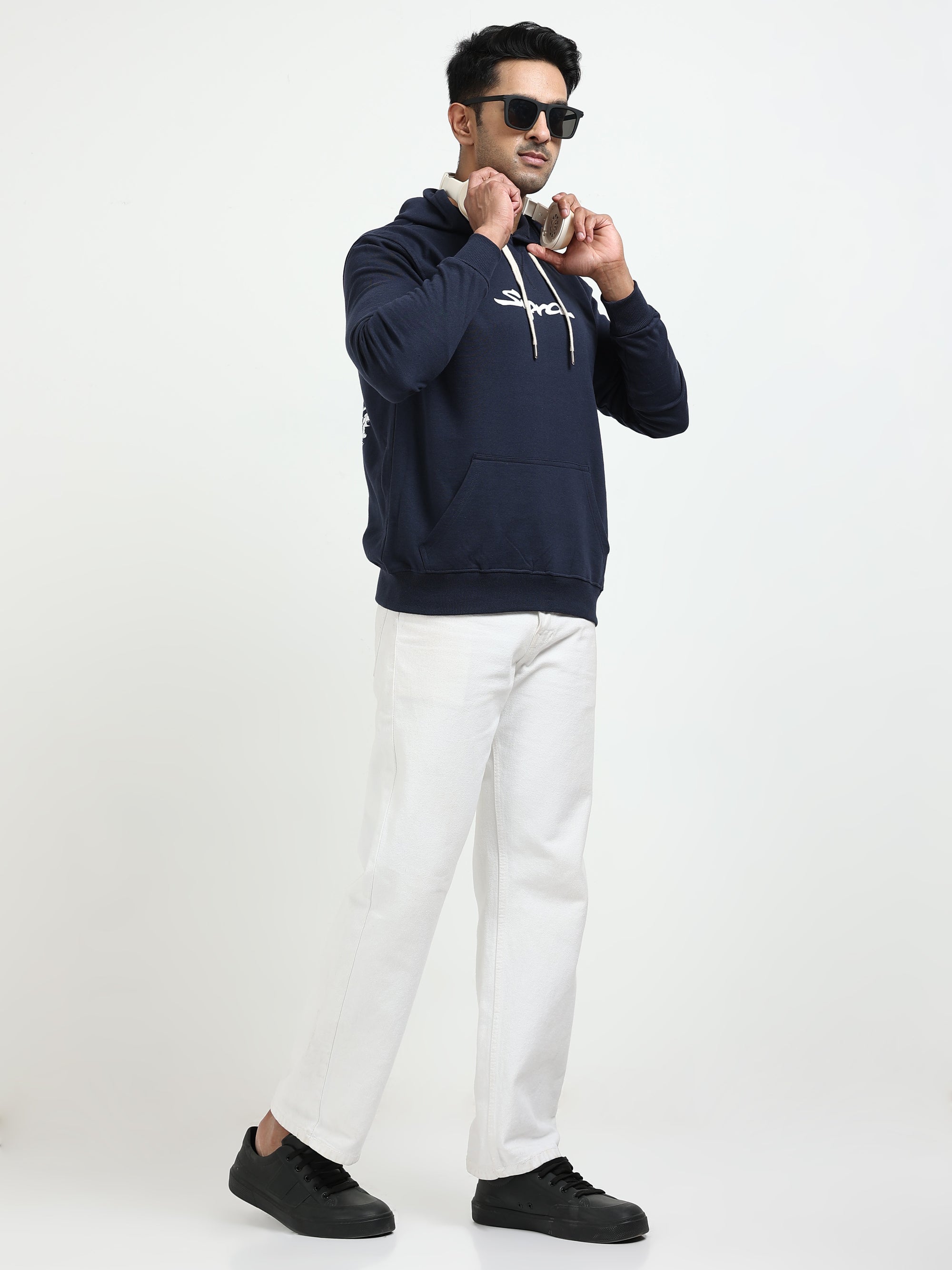 Navy Blue Hoodie Bio Wash Fleece