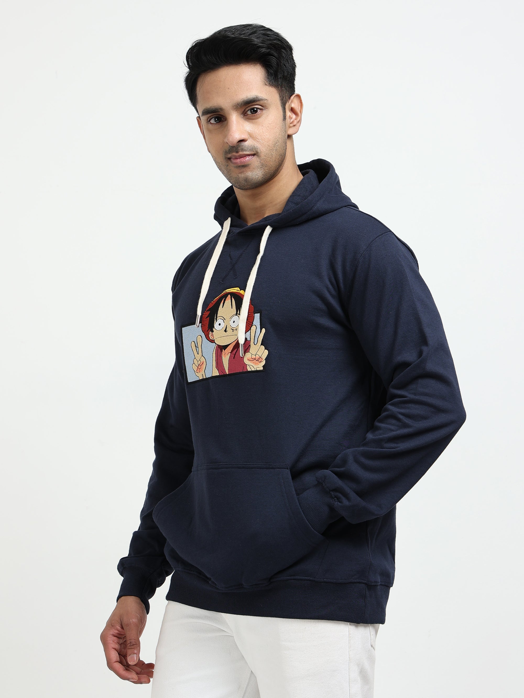 Navy Blue Hoodie Bio Wash Fleece