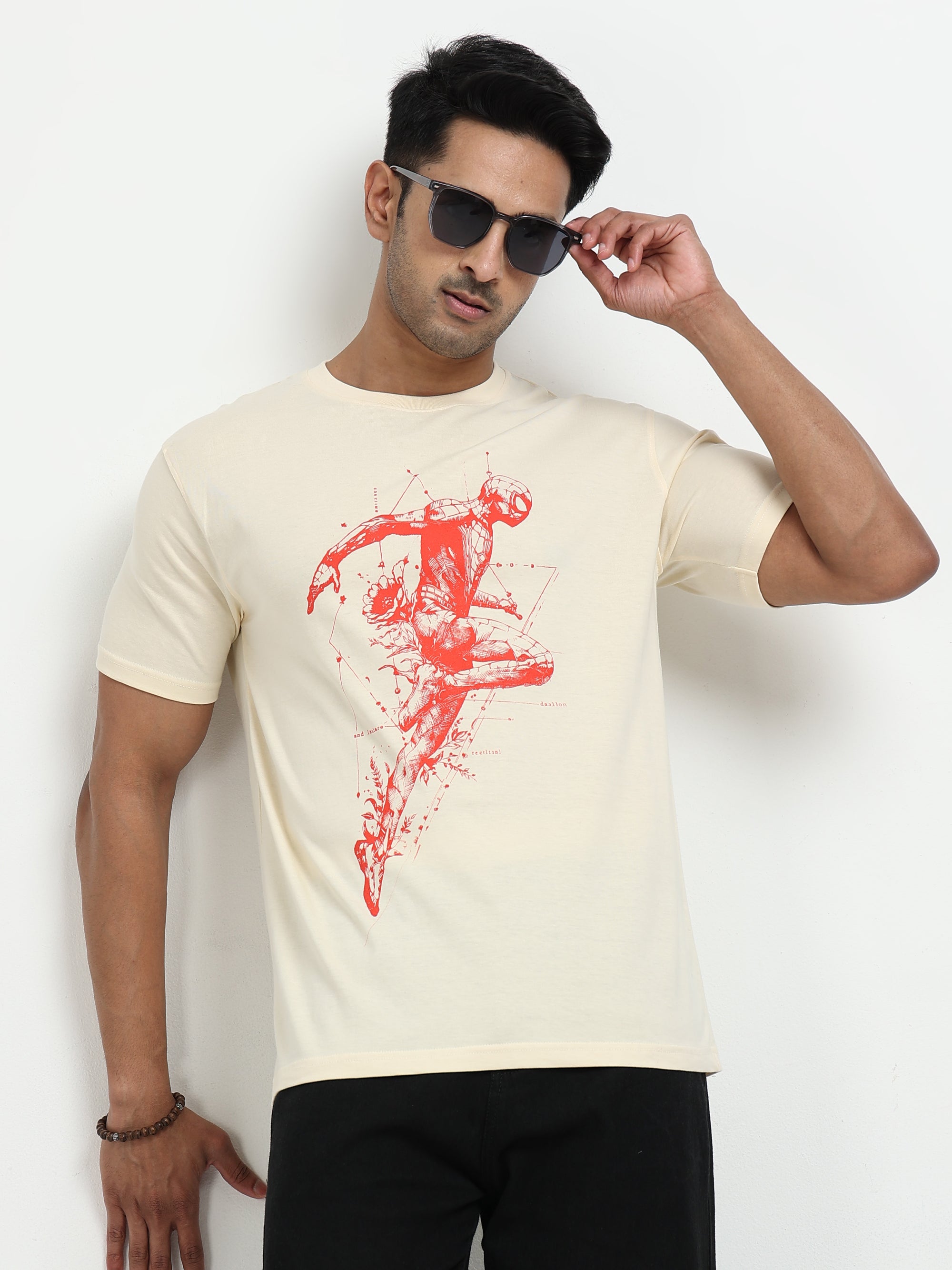 Cream Round Neck Bio Wash Single Jersey