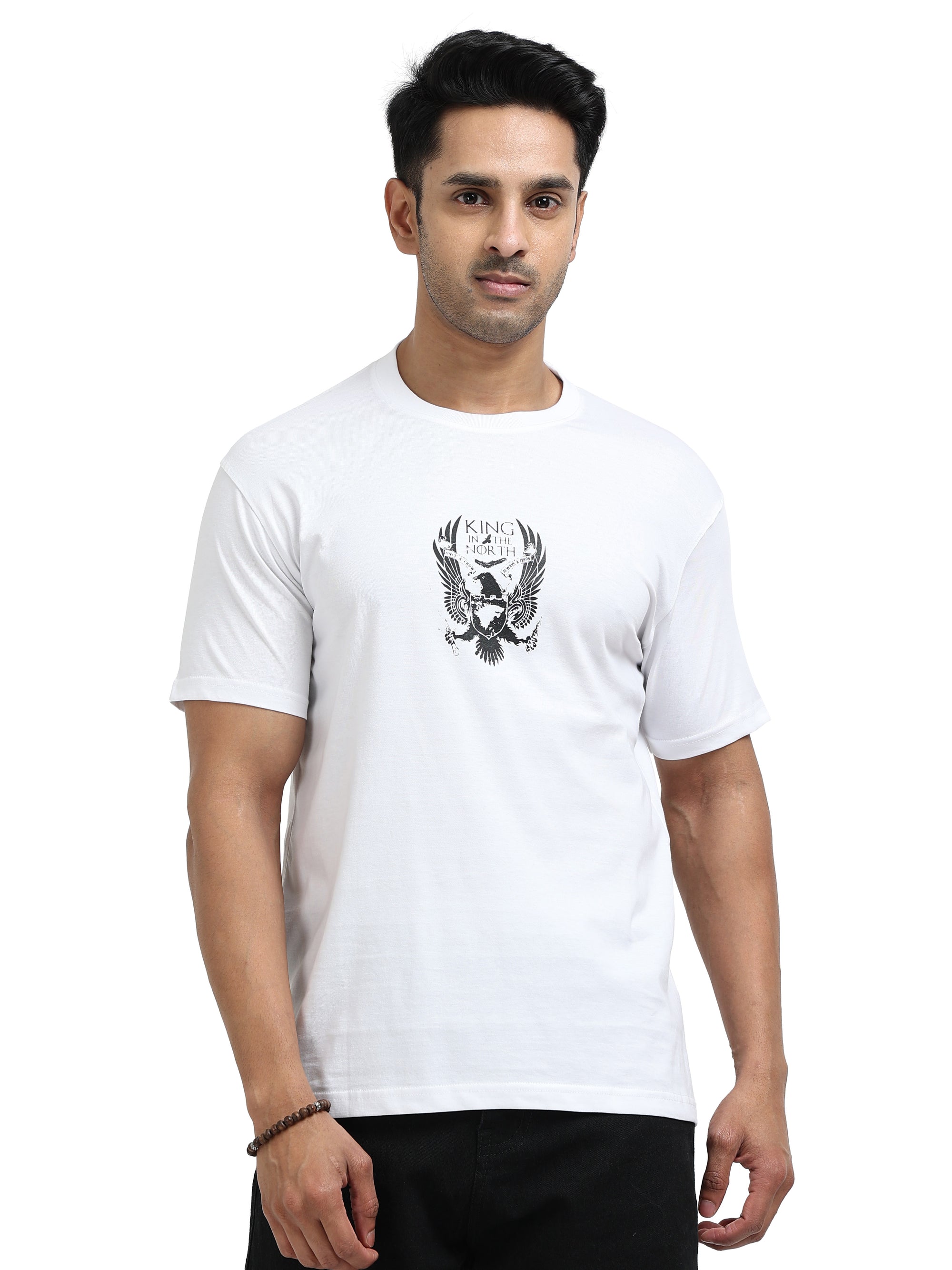 White Round Neck Bio Wash Single Jersey