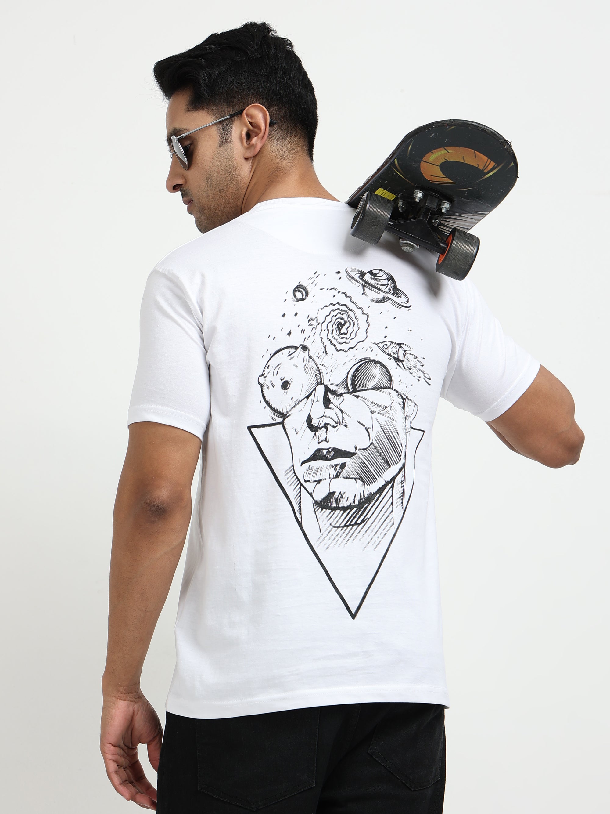 White Round Neck Bio Wash Single Jersey