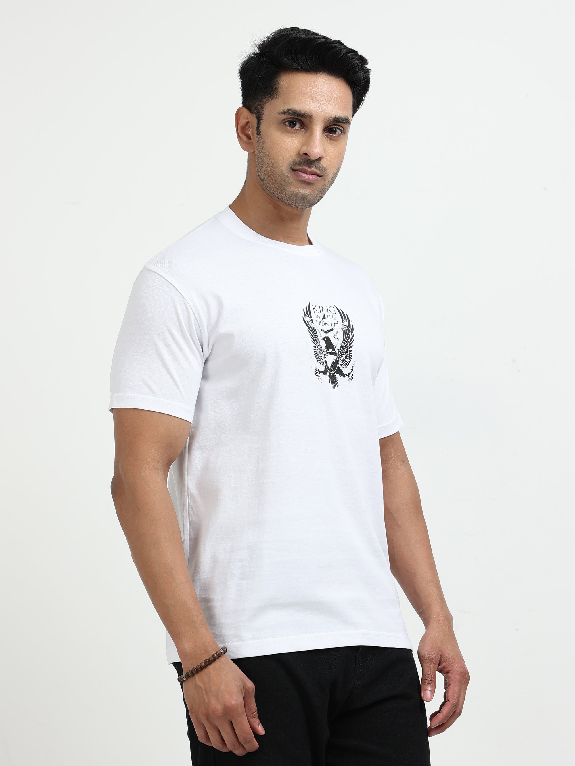 White Round Neck Bio Wash Single Jersey