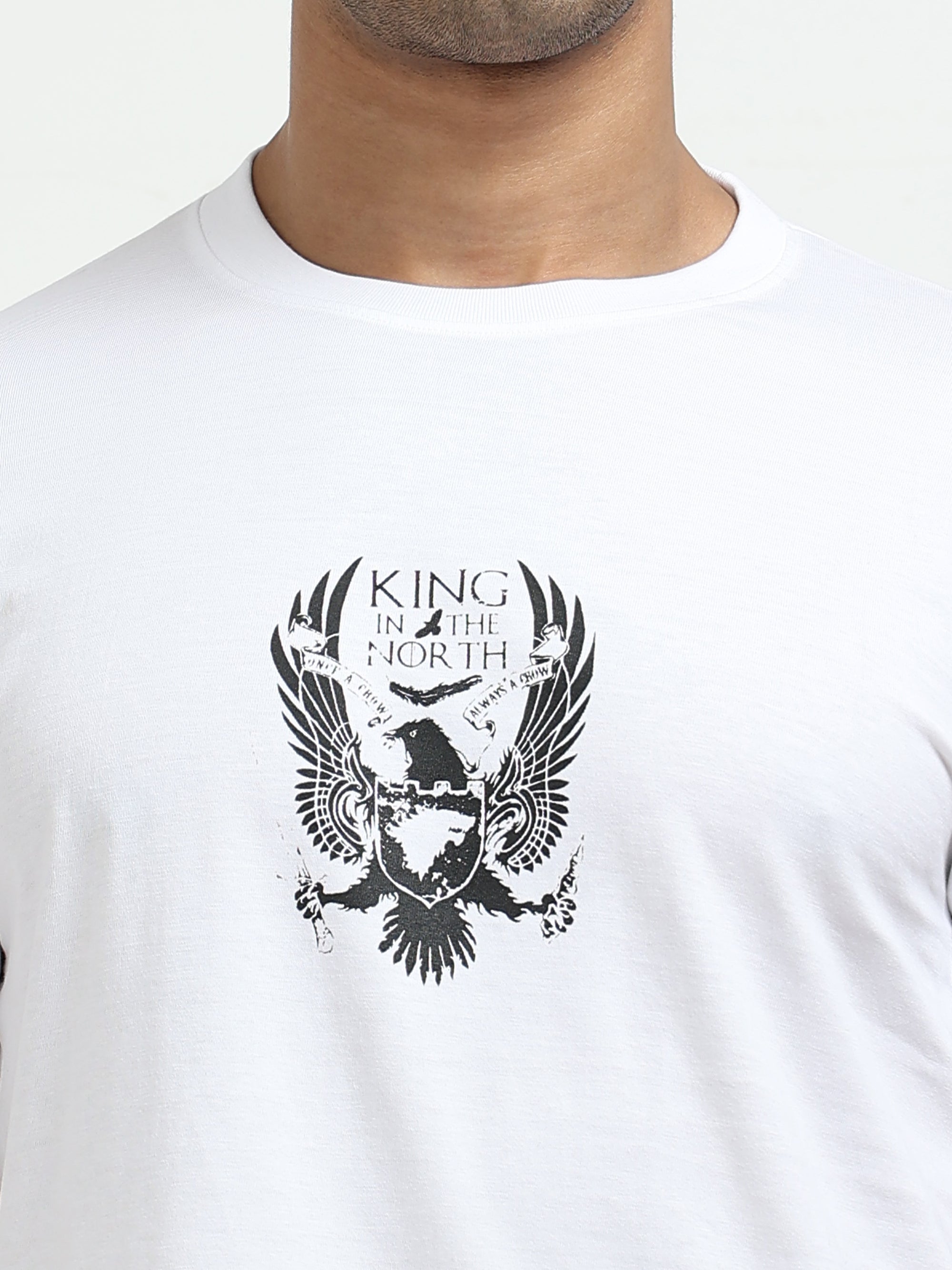 White Round Neck Bio Wash Single Jersey