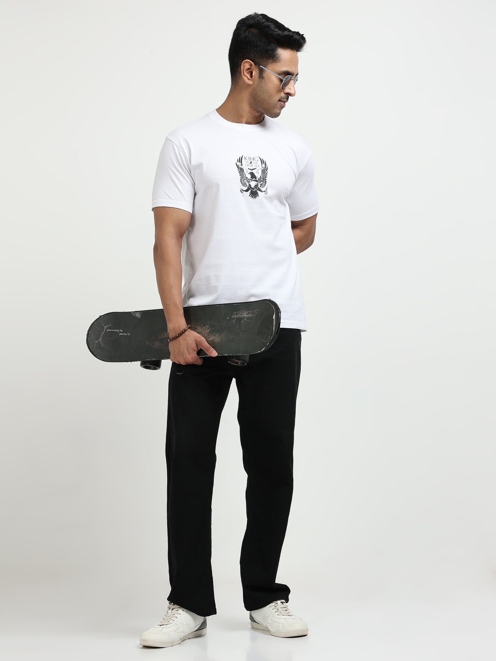 White Round Neck Bio Wash Single Jersey