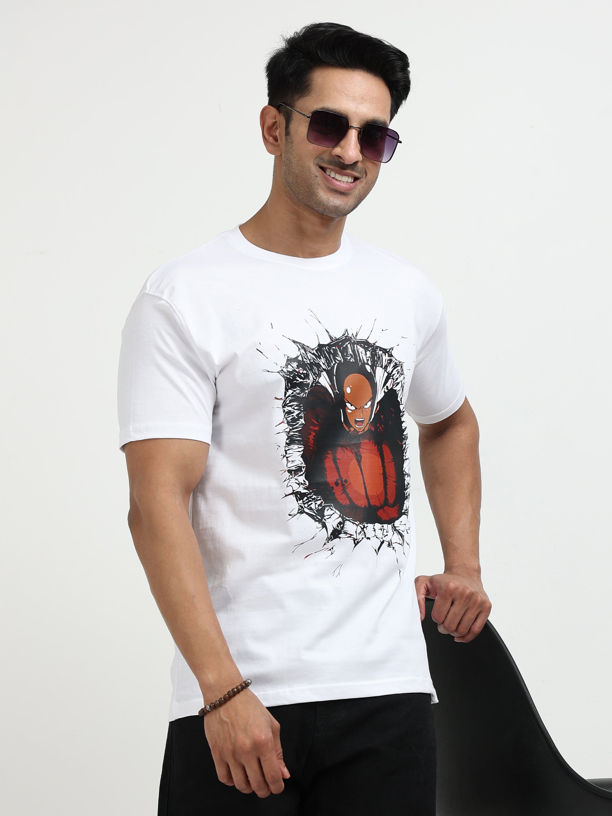 White Round Neck Bio Wash Single Jersey