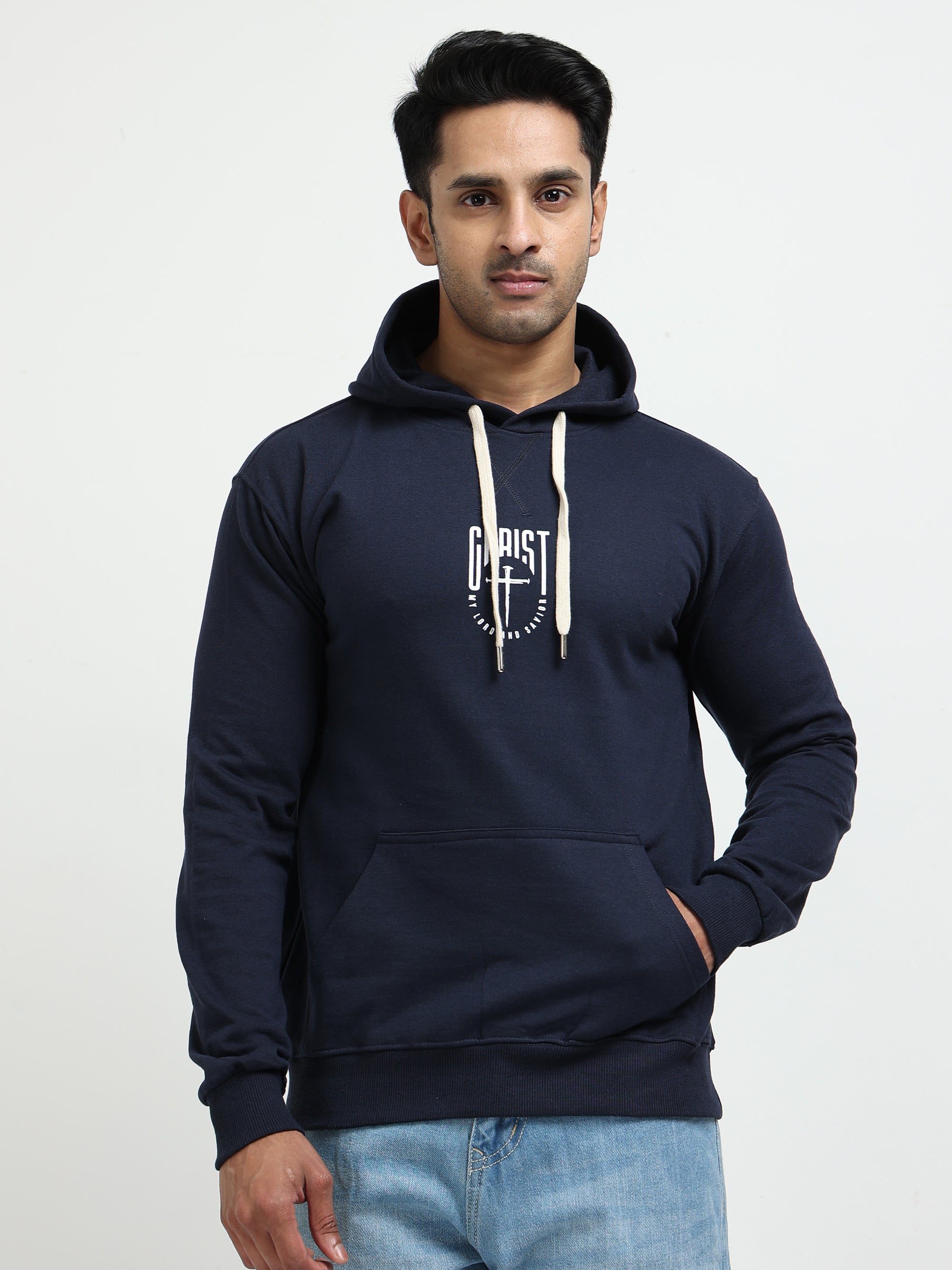 Navy Blue Hoodie Bio Wash Fleece