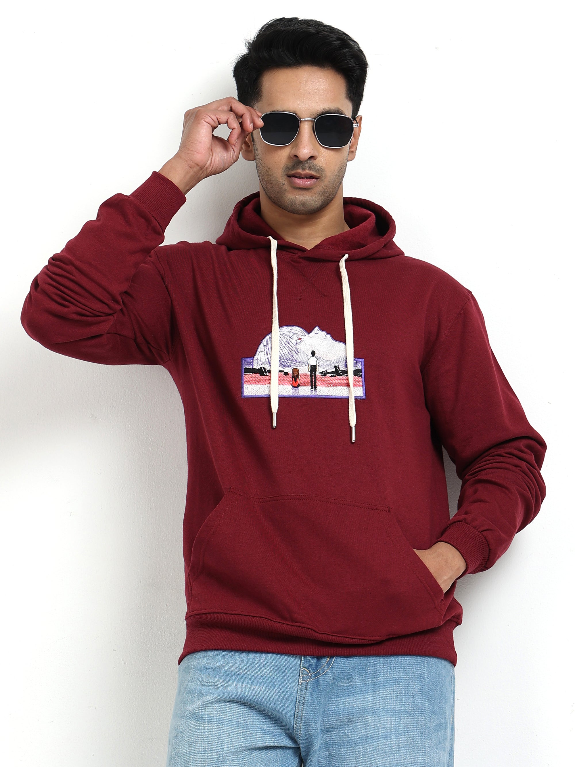 Maroon Hoodie Bio Wash Fleece