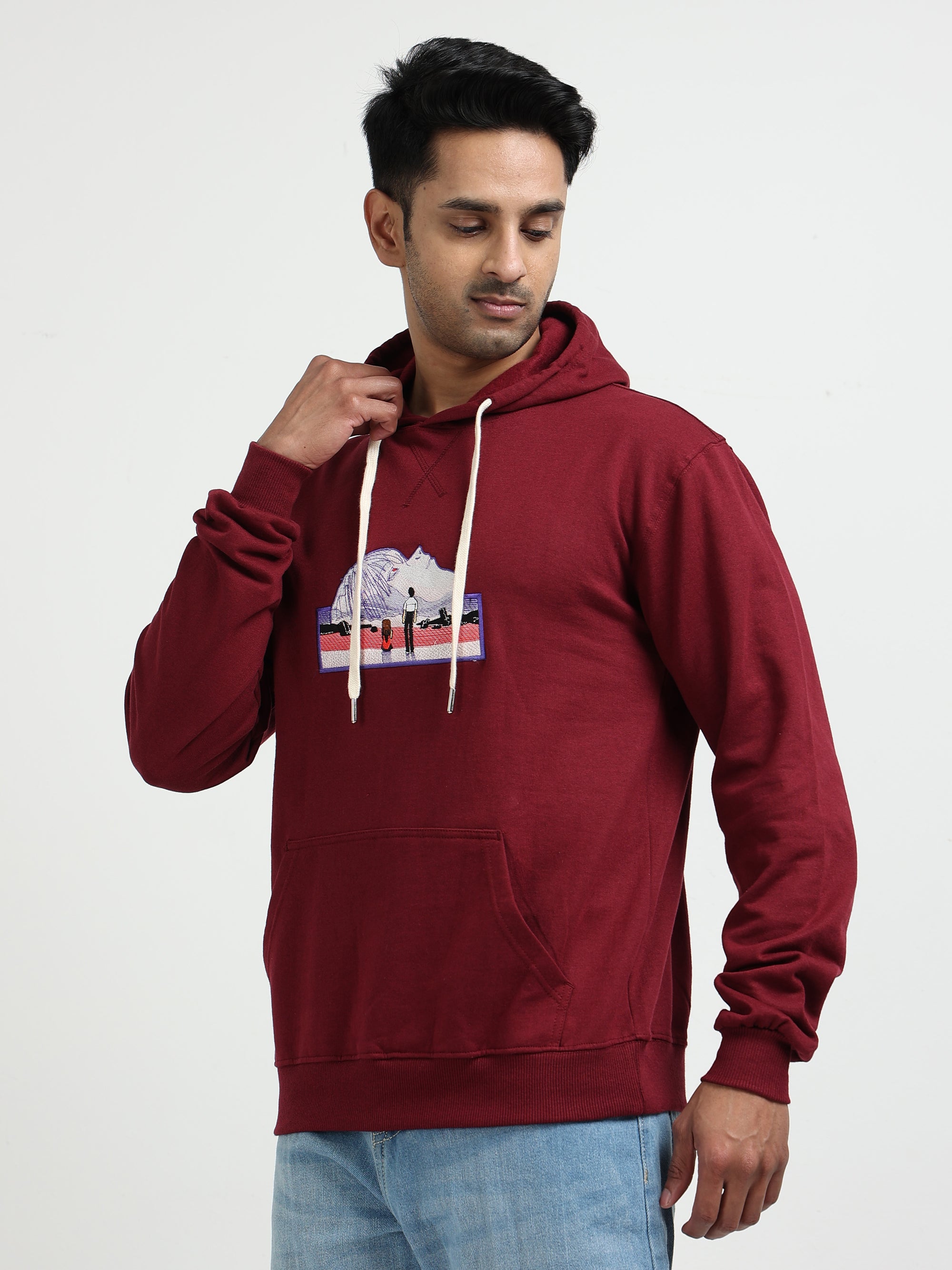 Maroon Hoodie Bio Wash Fleece