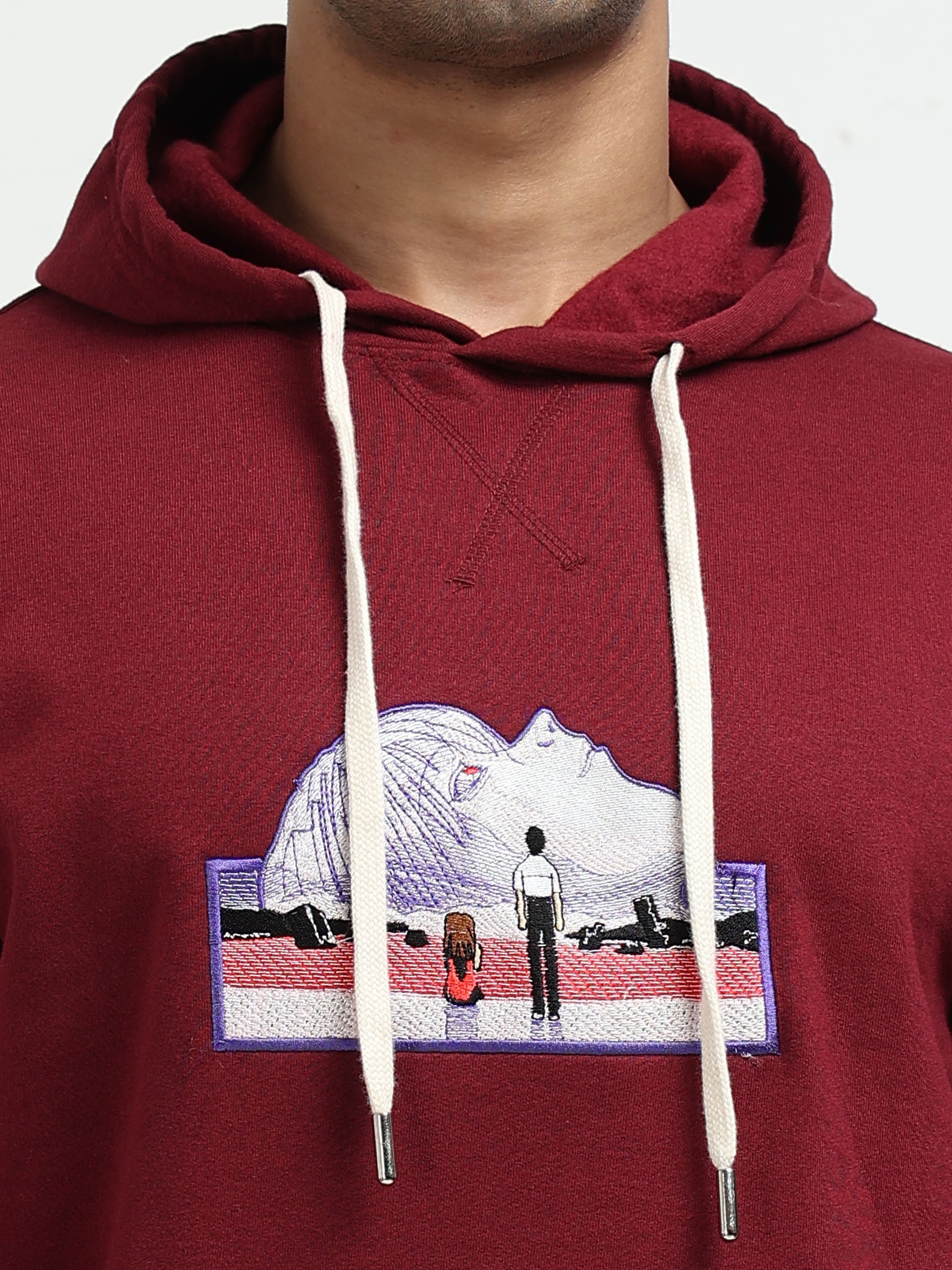 Maroon Hoodie Bio Wash Fleece