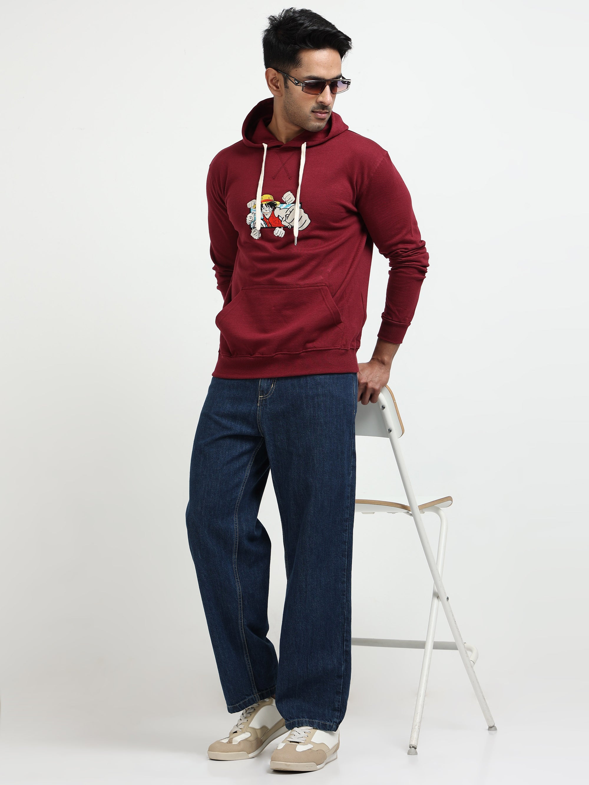 Maroon Hoodie Bio Wash Fleece