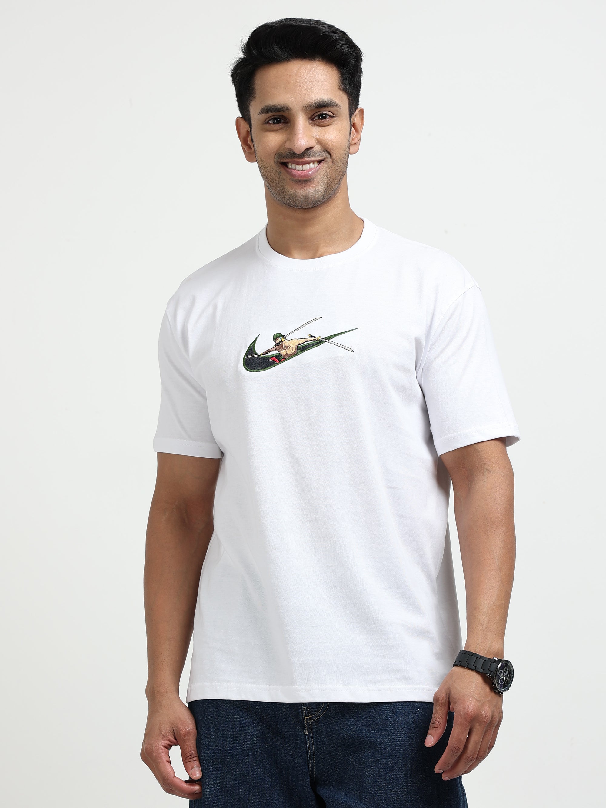 White Round Neck T-Shirt - 100% Cotton Bio Wash