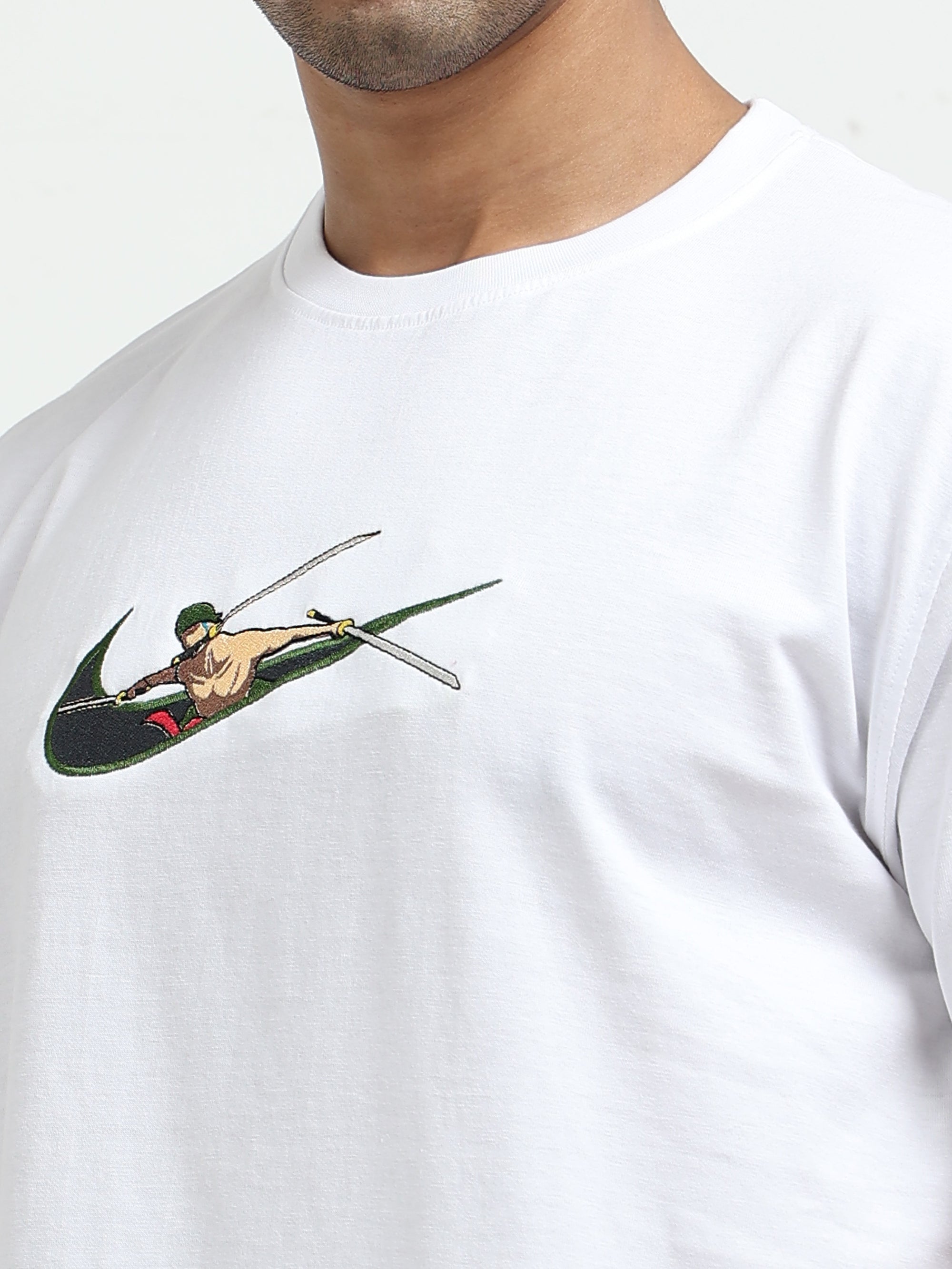 White Round Neck T-Shirt - 100% Cotton Bio Wash