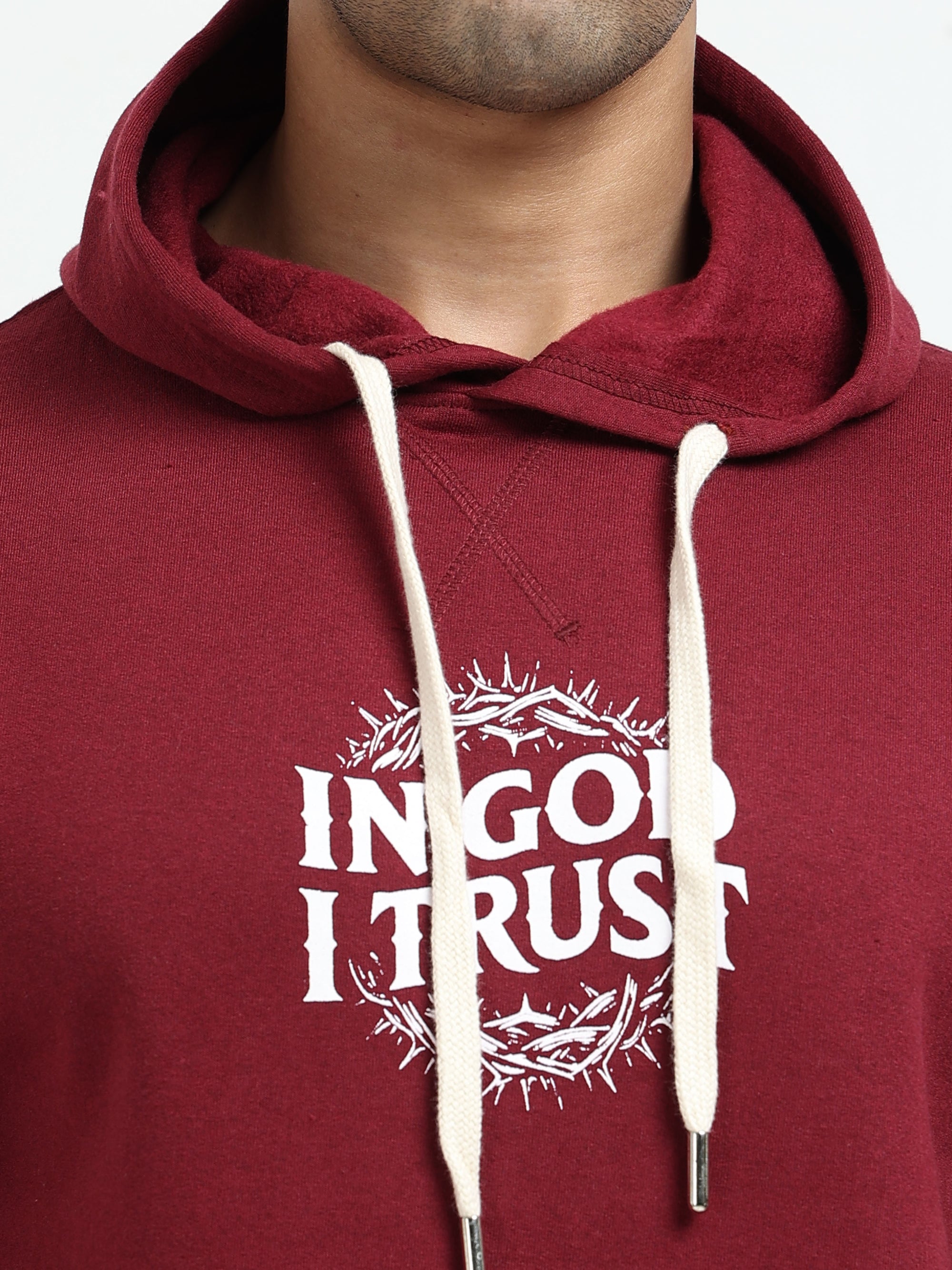 Maroon Hoodie - 100% Cotton Bio Wash Fleece