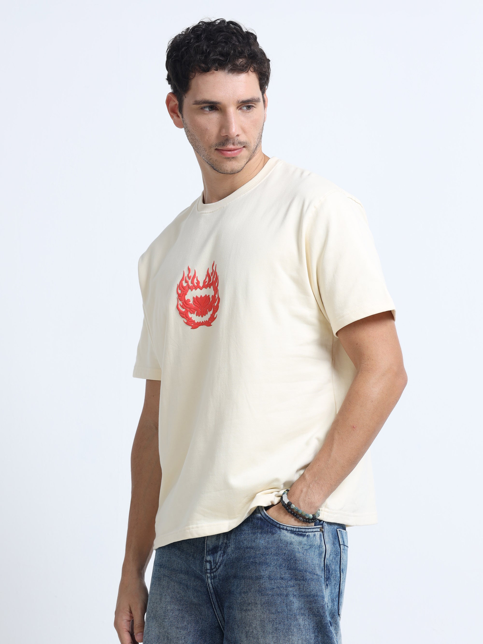 Cream Oversized Bio Wash Terry