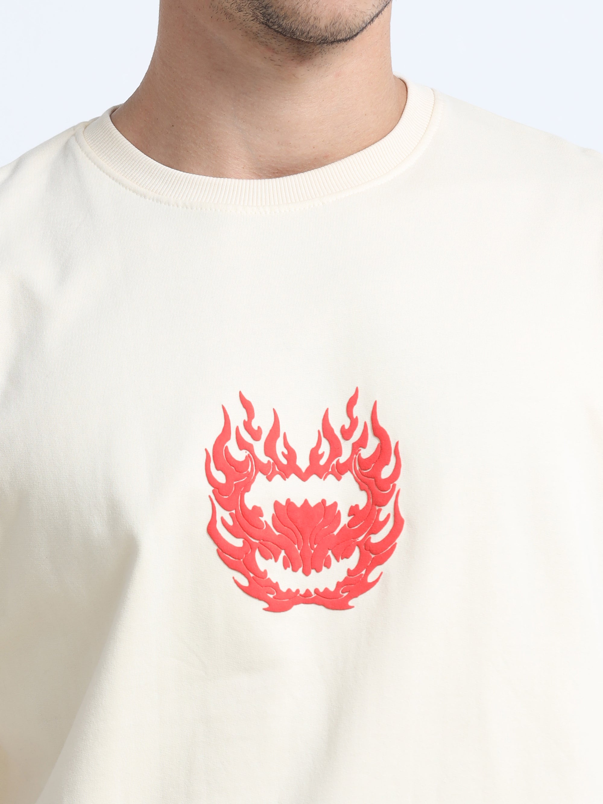 Cream Oversized Bio Wash Terry