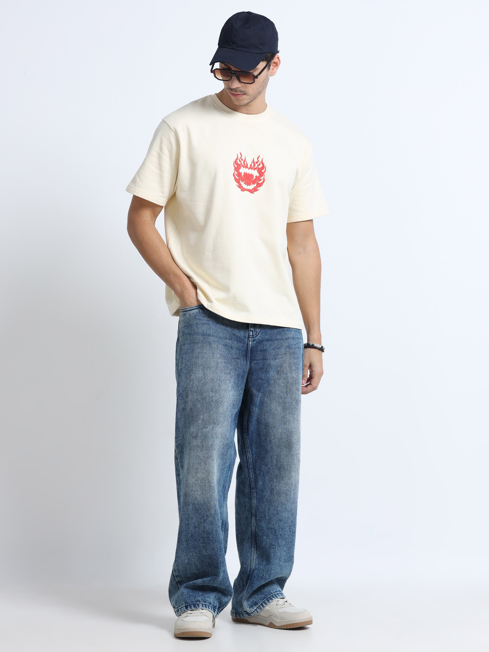 Cream Oversized Bio Wash Terry