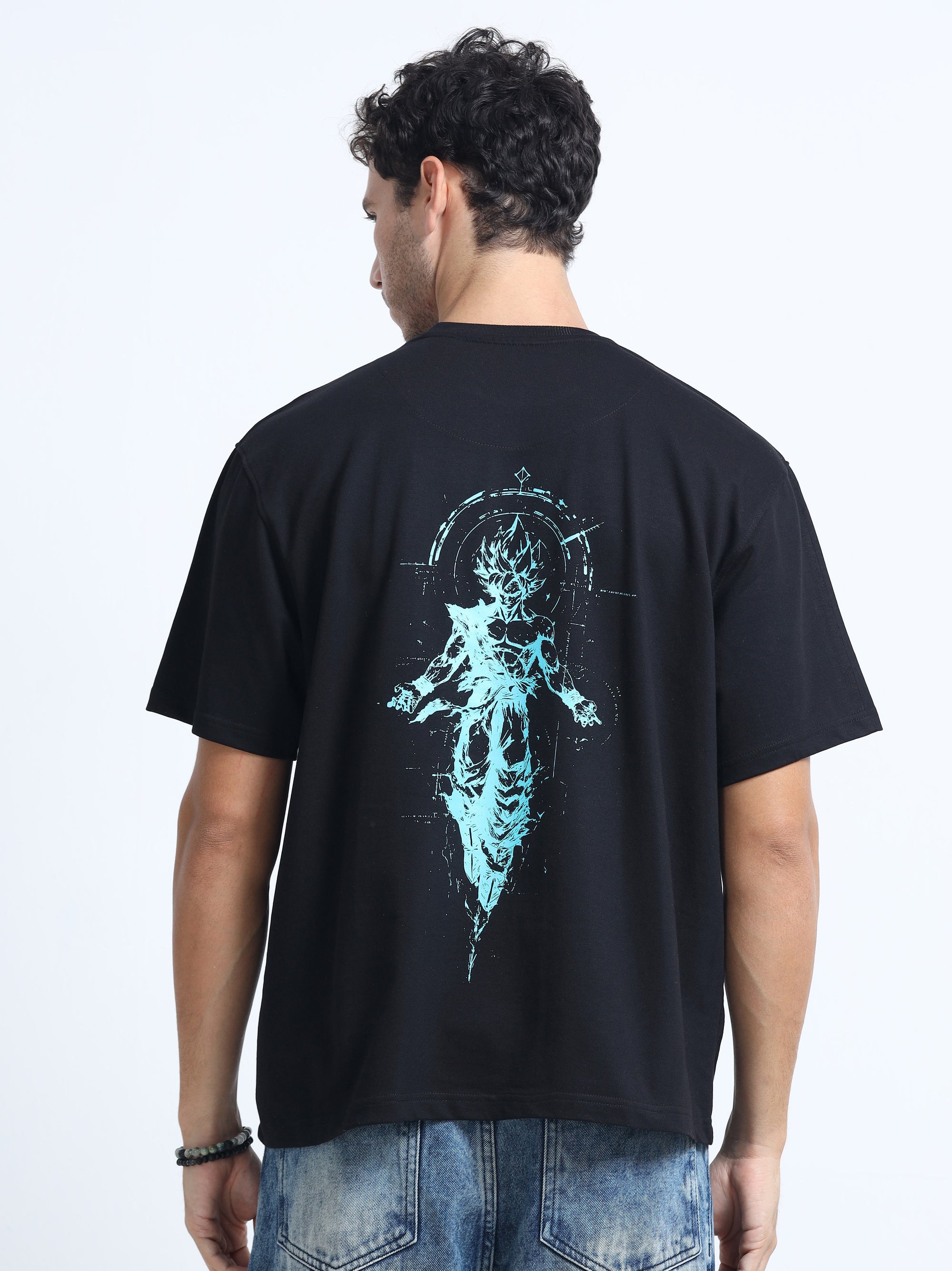 Black Oversized Bio Wash Terry