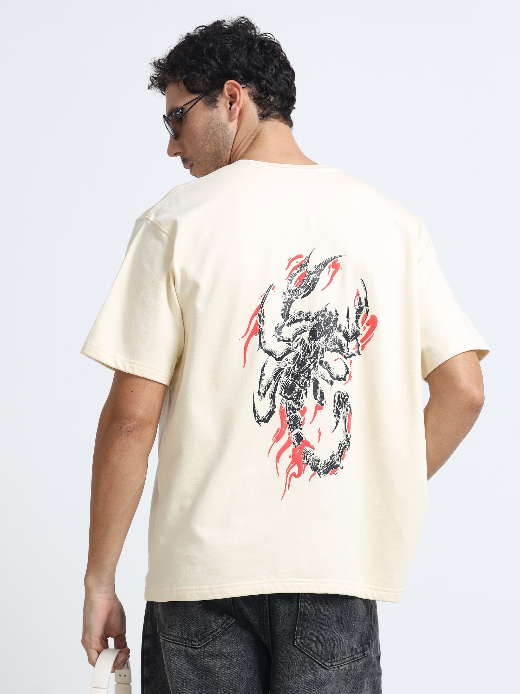 Cream Oversized Bio Wash Terry