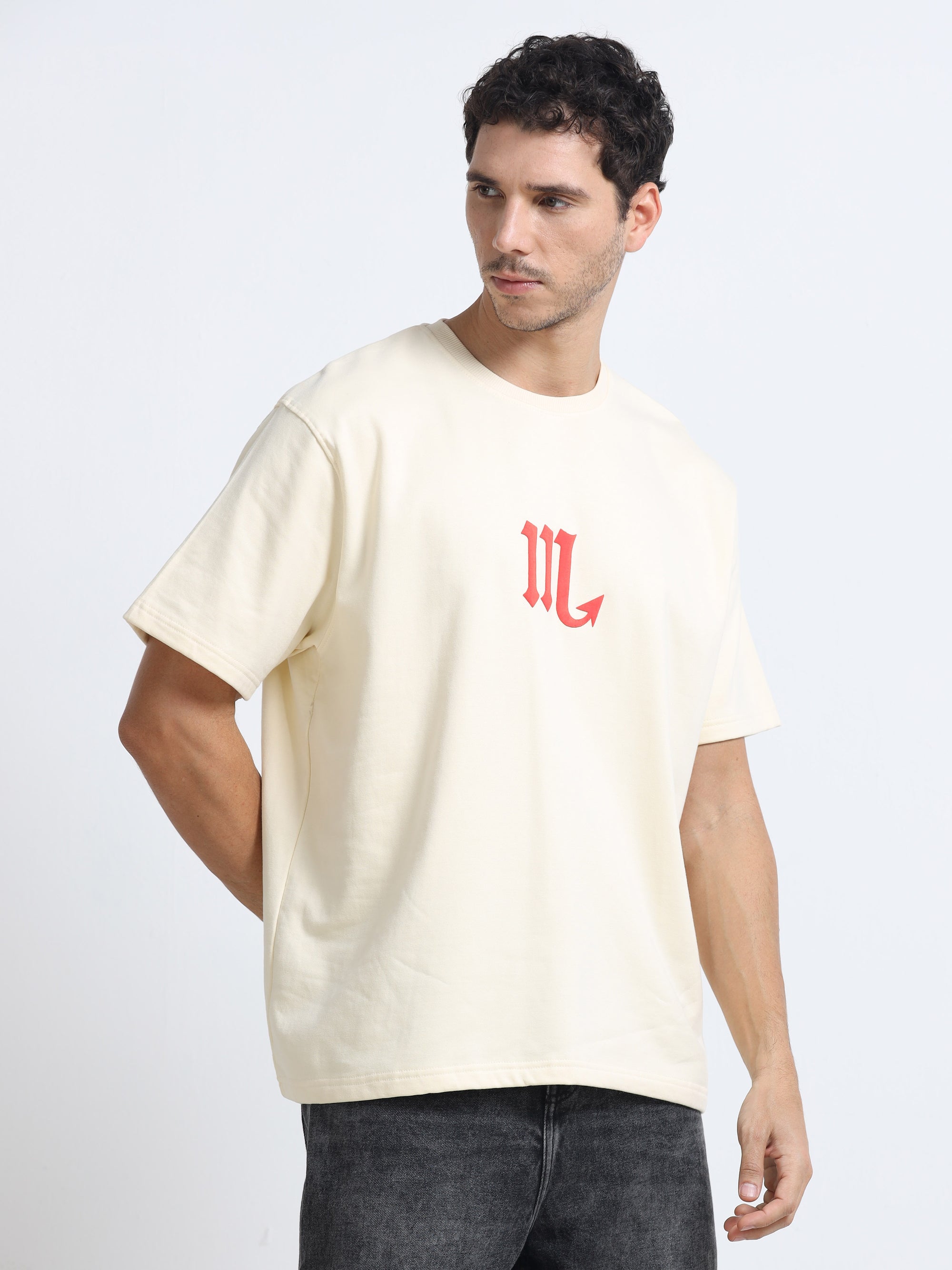 Cream Oversized Bio Wash Terry