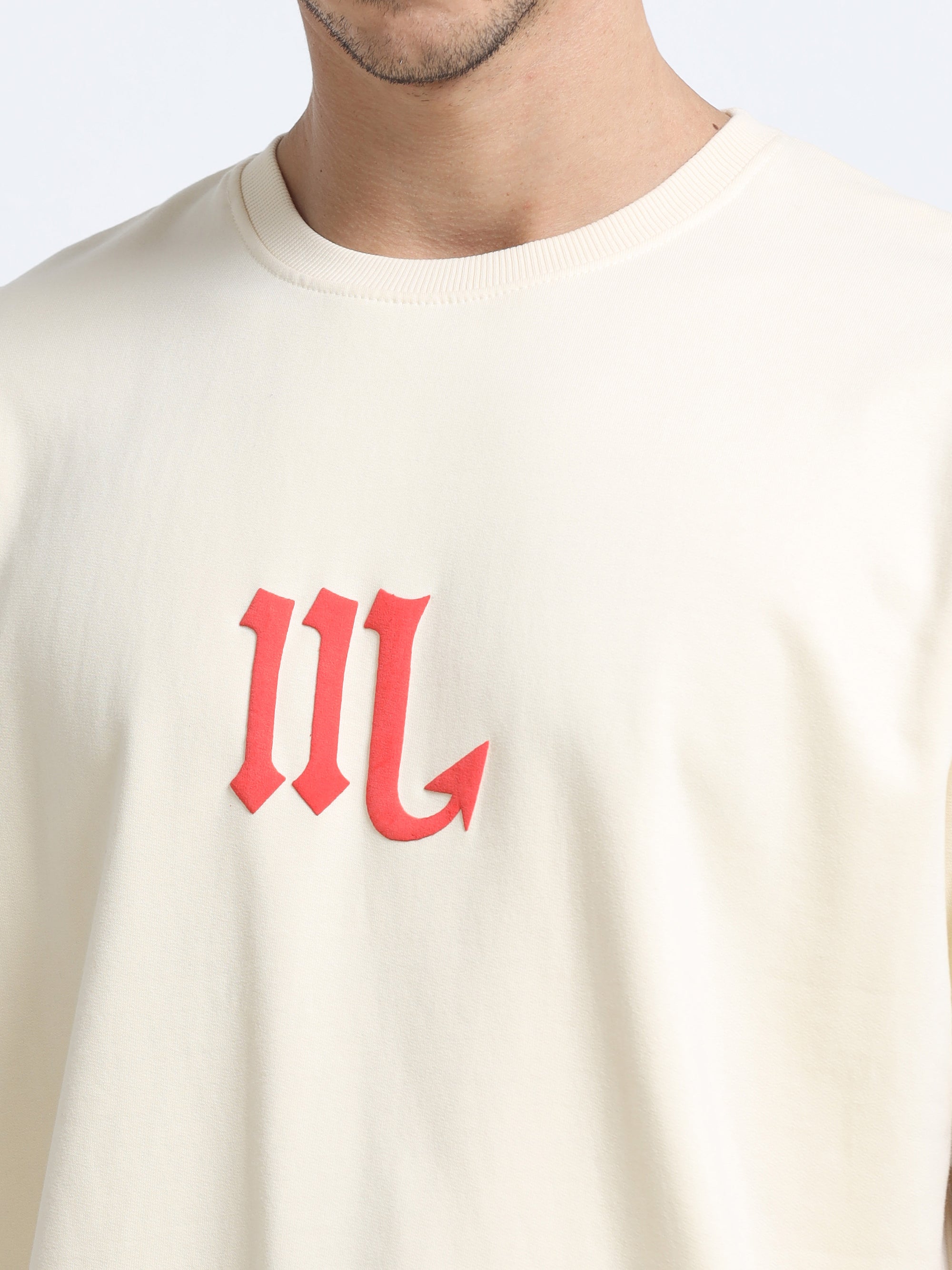 Cream Oversized Bio Wash Terry