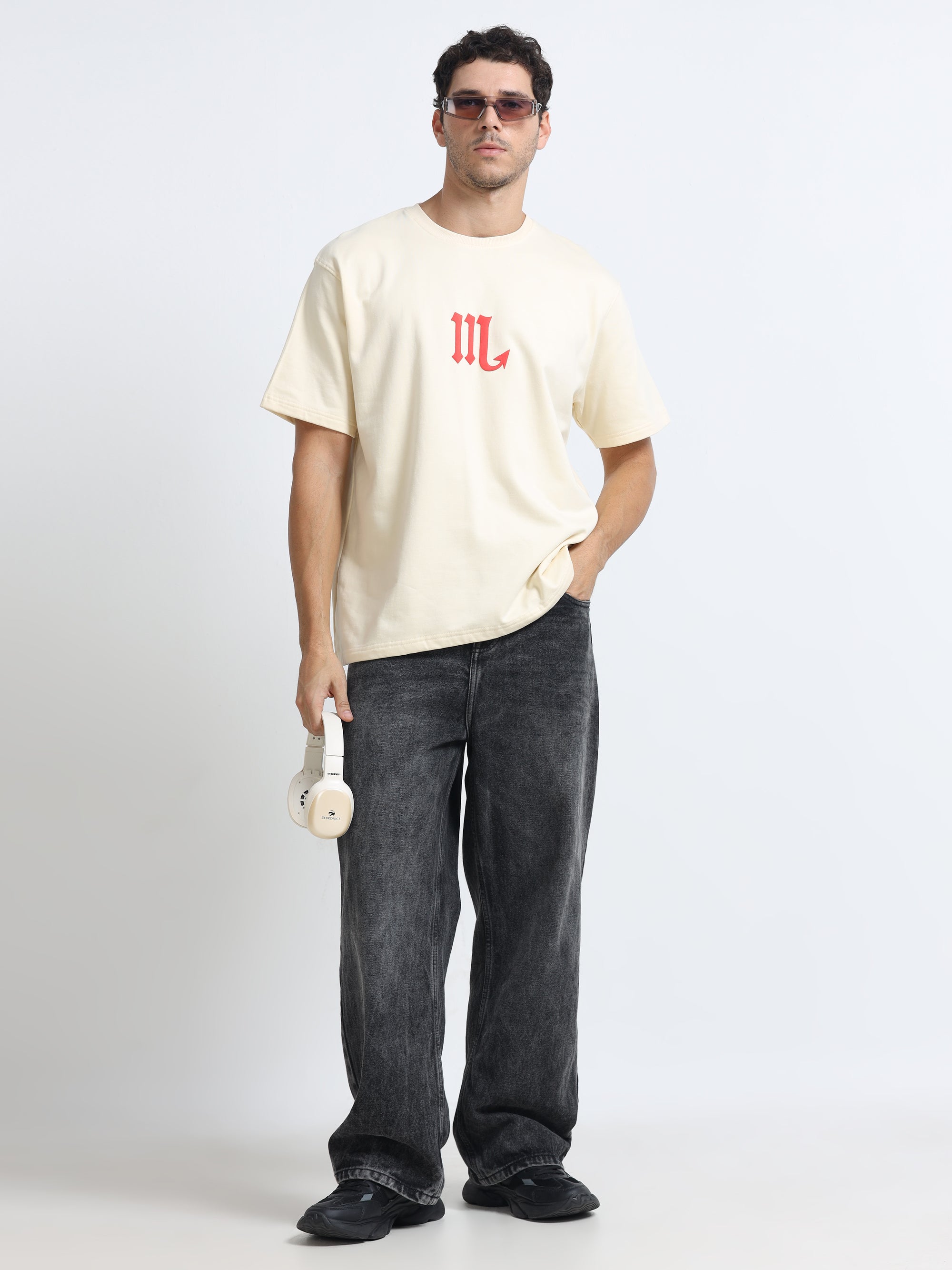 Cream Oversized Bio Wash Terry