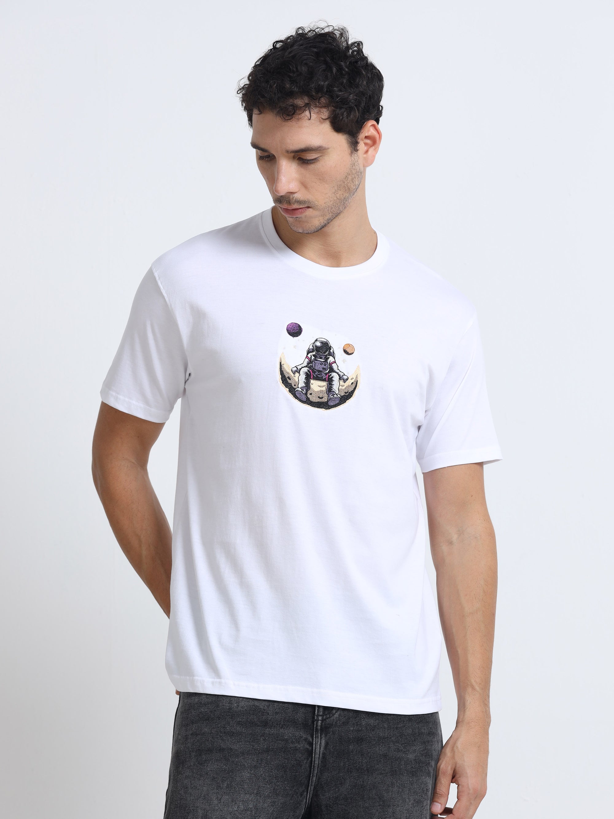 White Round Neck Bio Wash Single Jersey