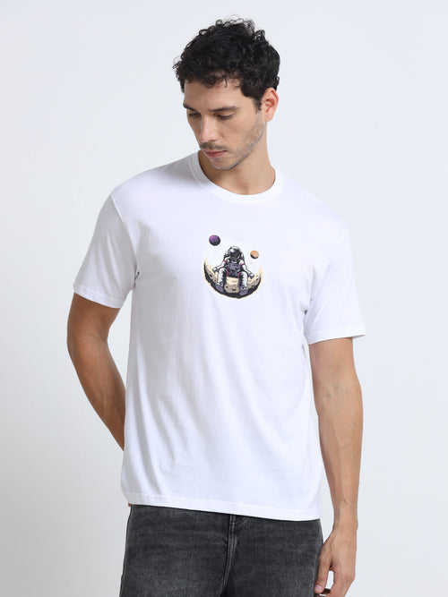 White Round Neck Bio Wash Single Jersey