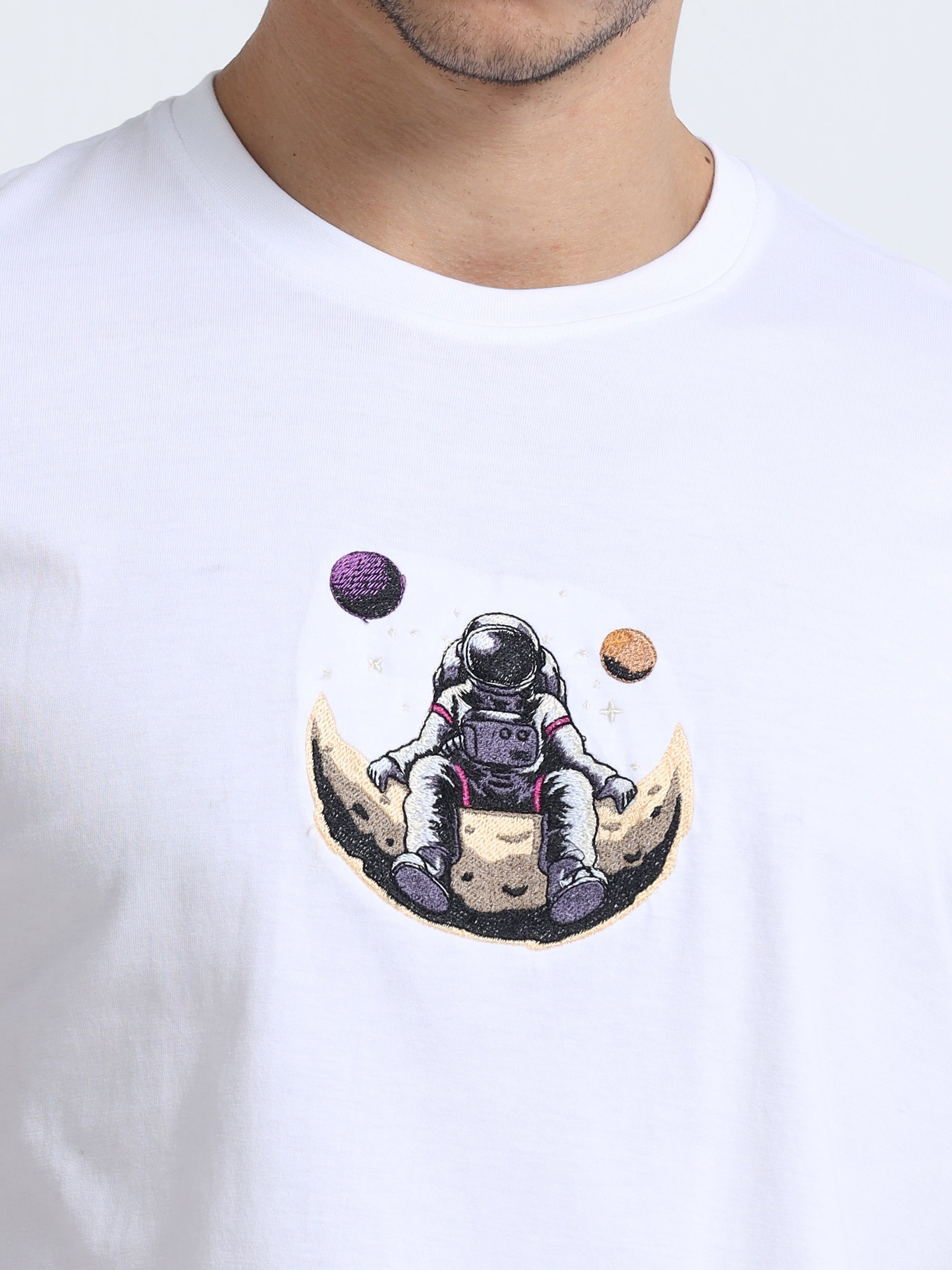 White Round Neck Bio Wash Single Jersey