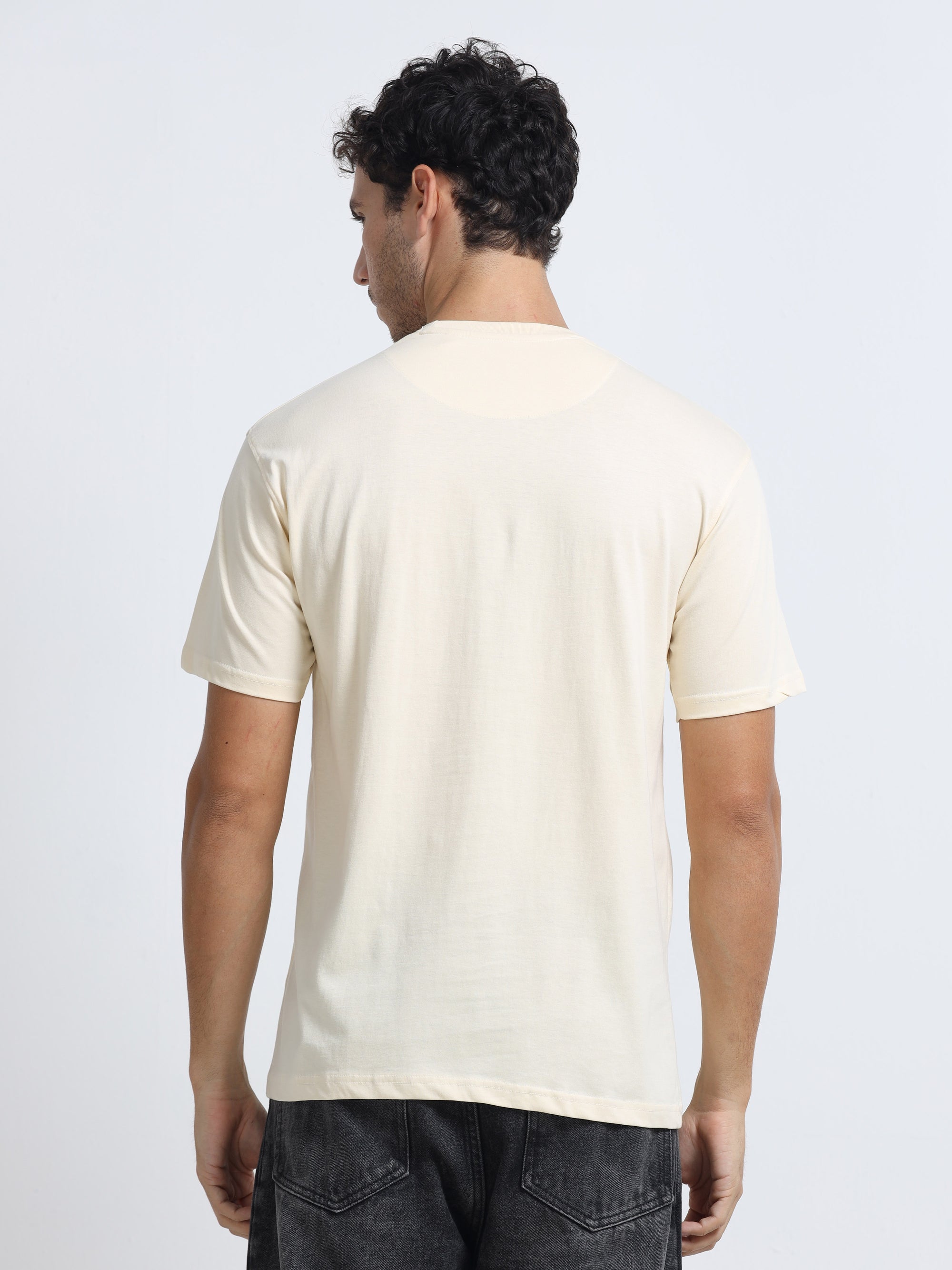 White Round Neck Bio Wash Single Jersey