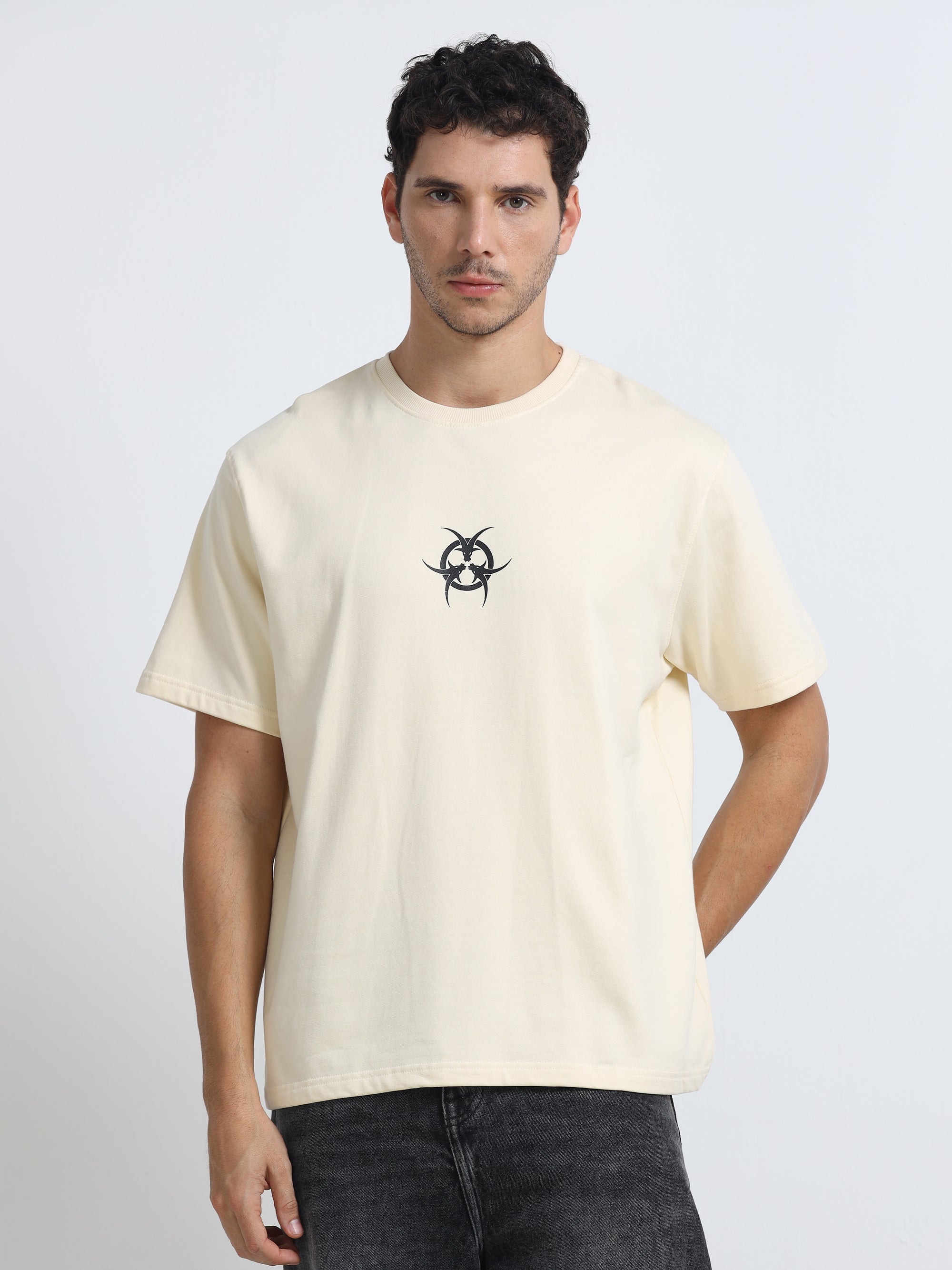 Cream Oversized Bio Wash Terry