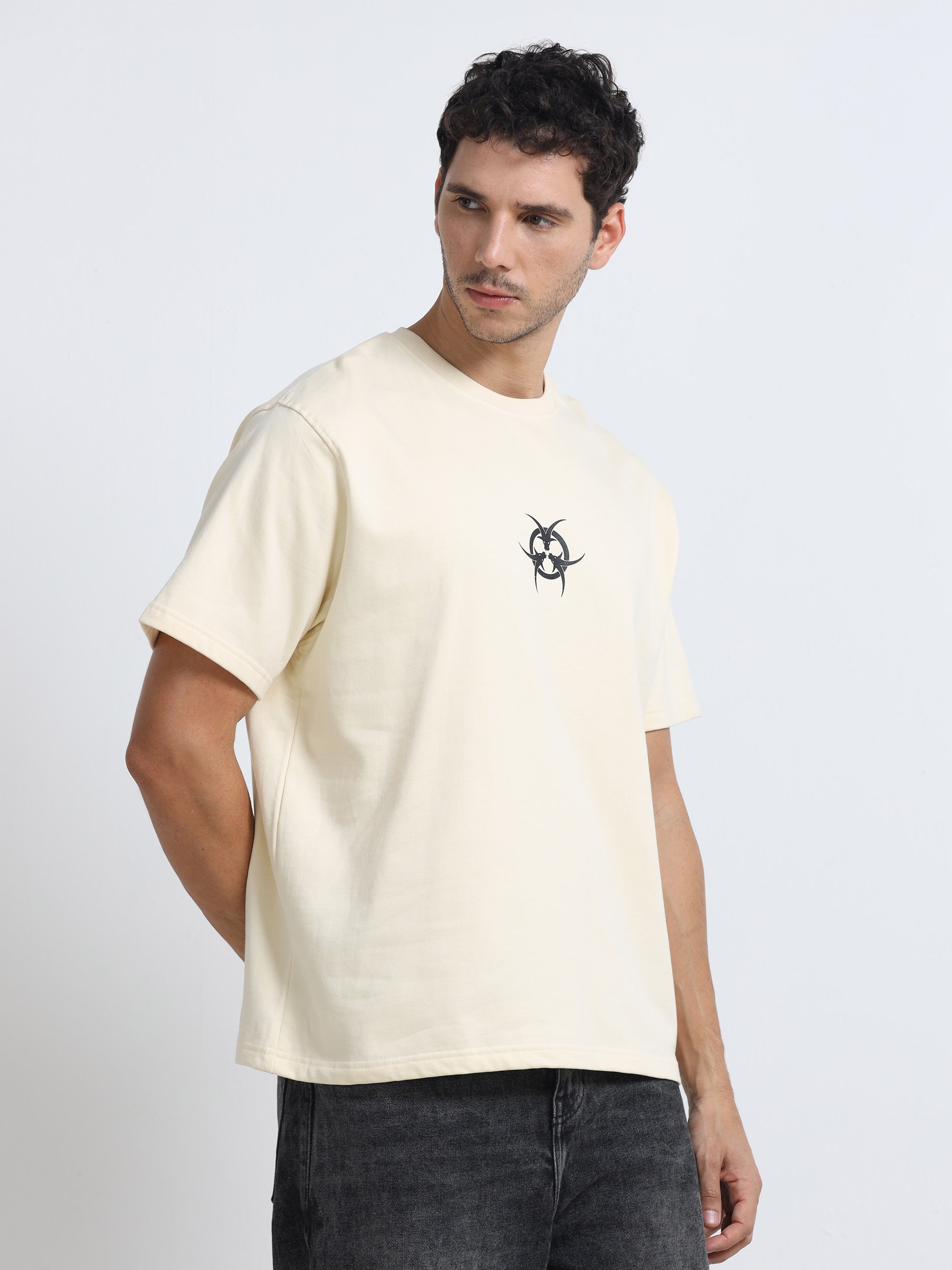 Cream Oversized Bio Wash Terry