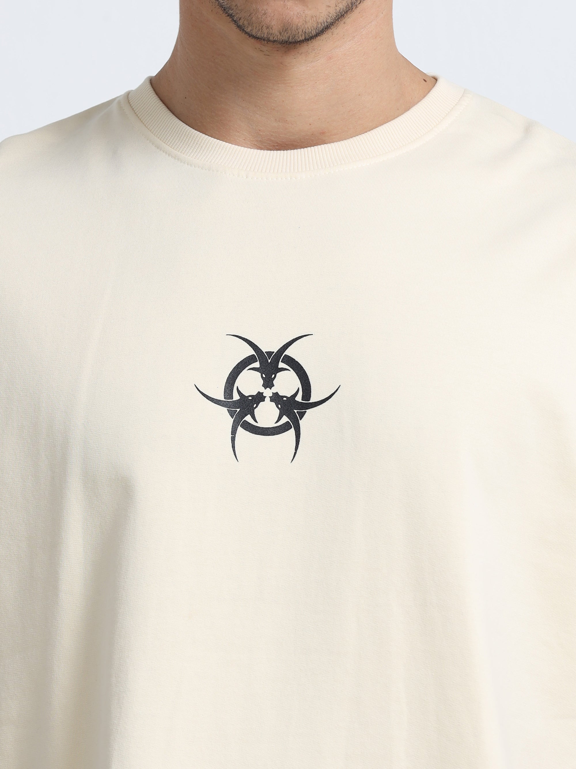 Cream Oversized Bio Wash Terry