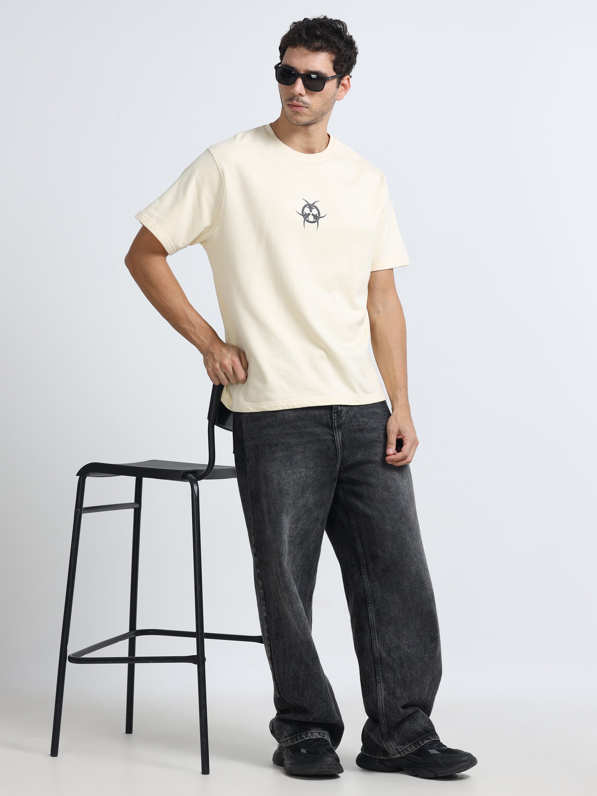 Cream Oversized Bio Wash Terry