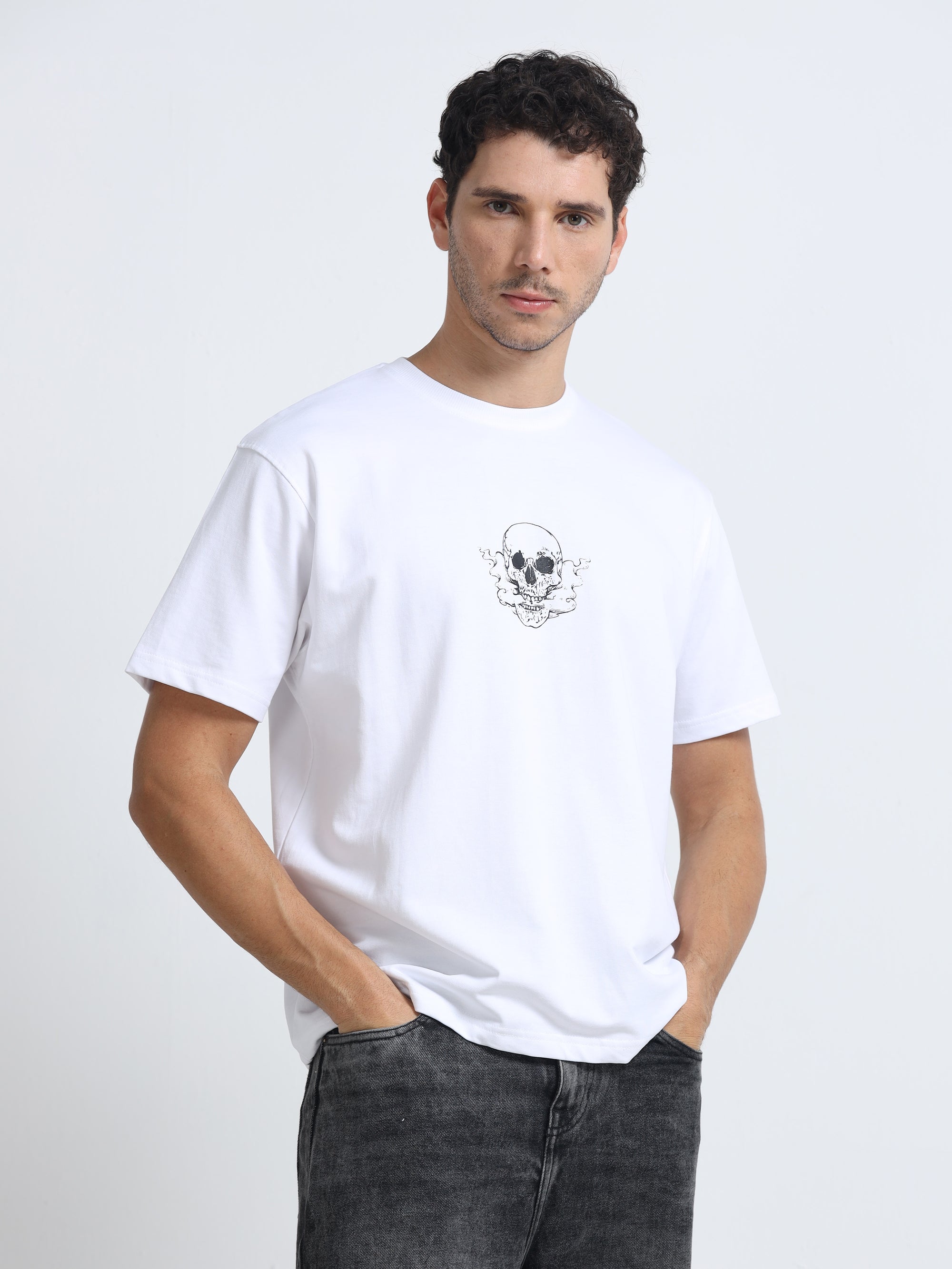 White Oversized Bio Wash Terry