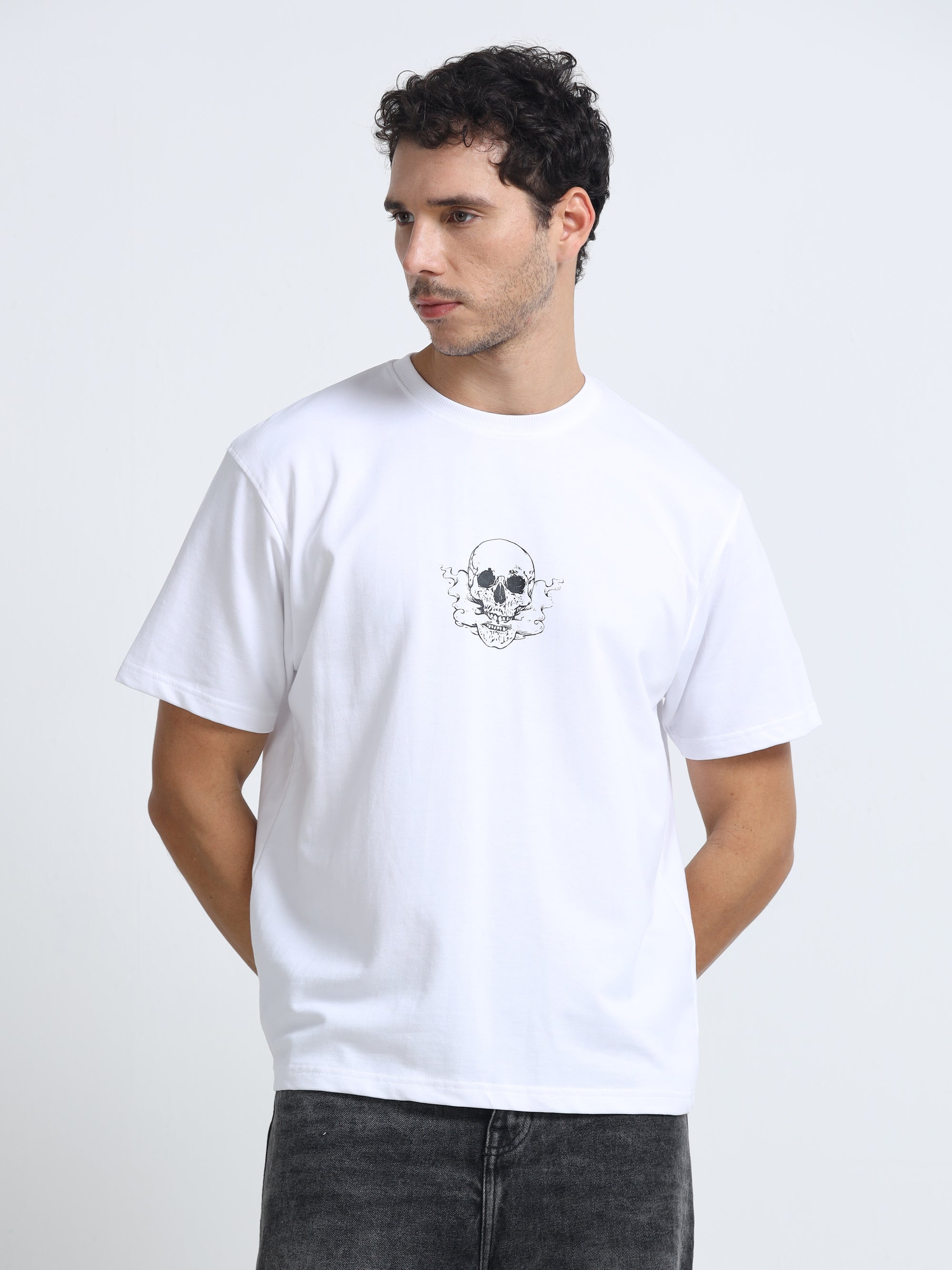 White Oversized Bio Wash Terry