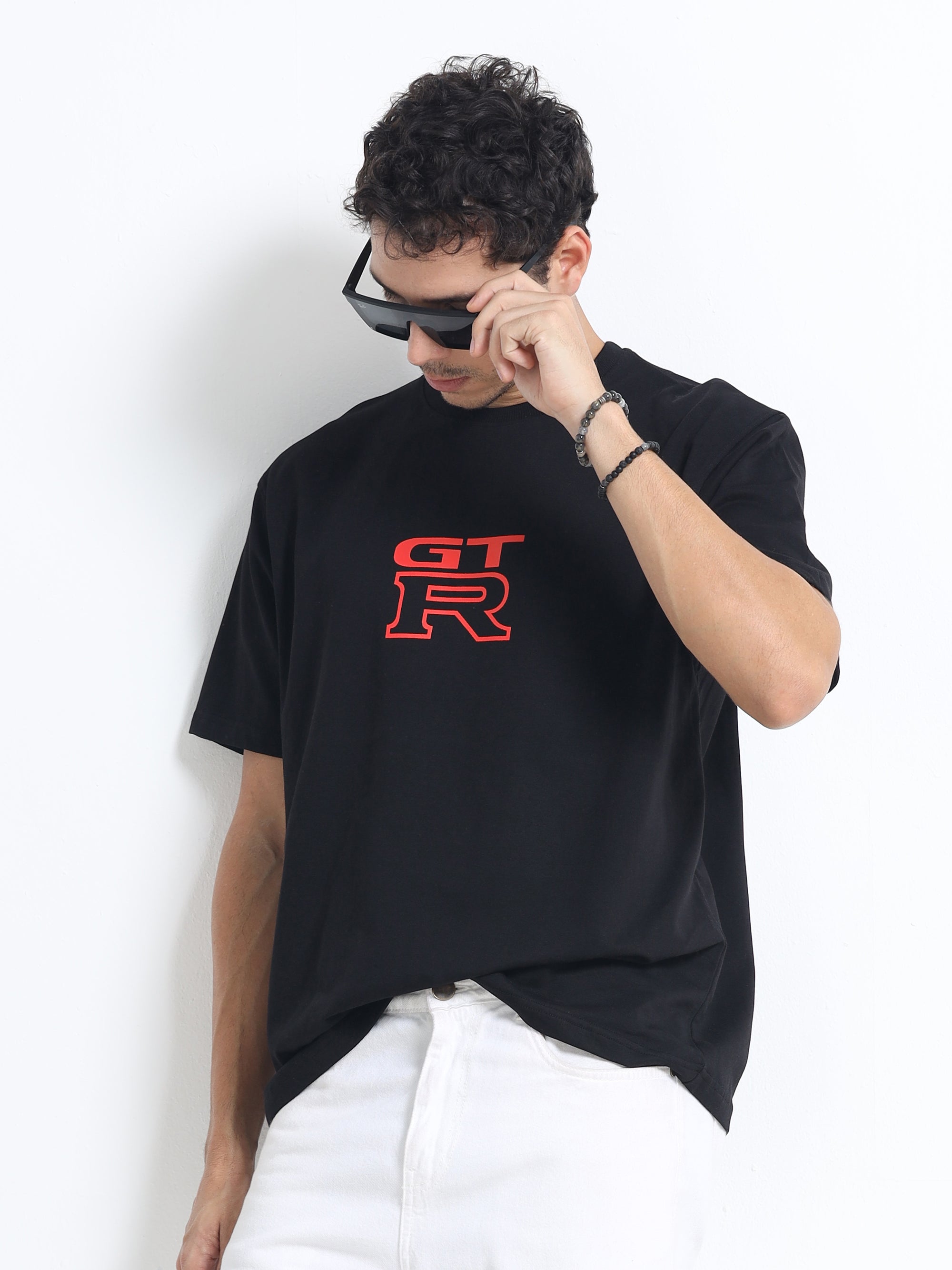 Black Oversized Bio Wash Terry