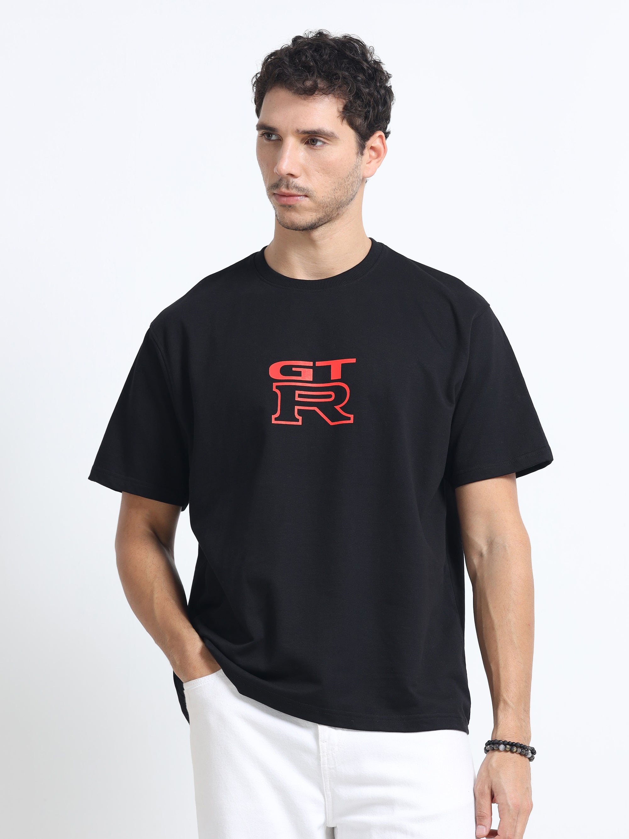 Black Oversized Bio Wash Terry