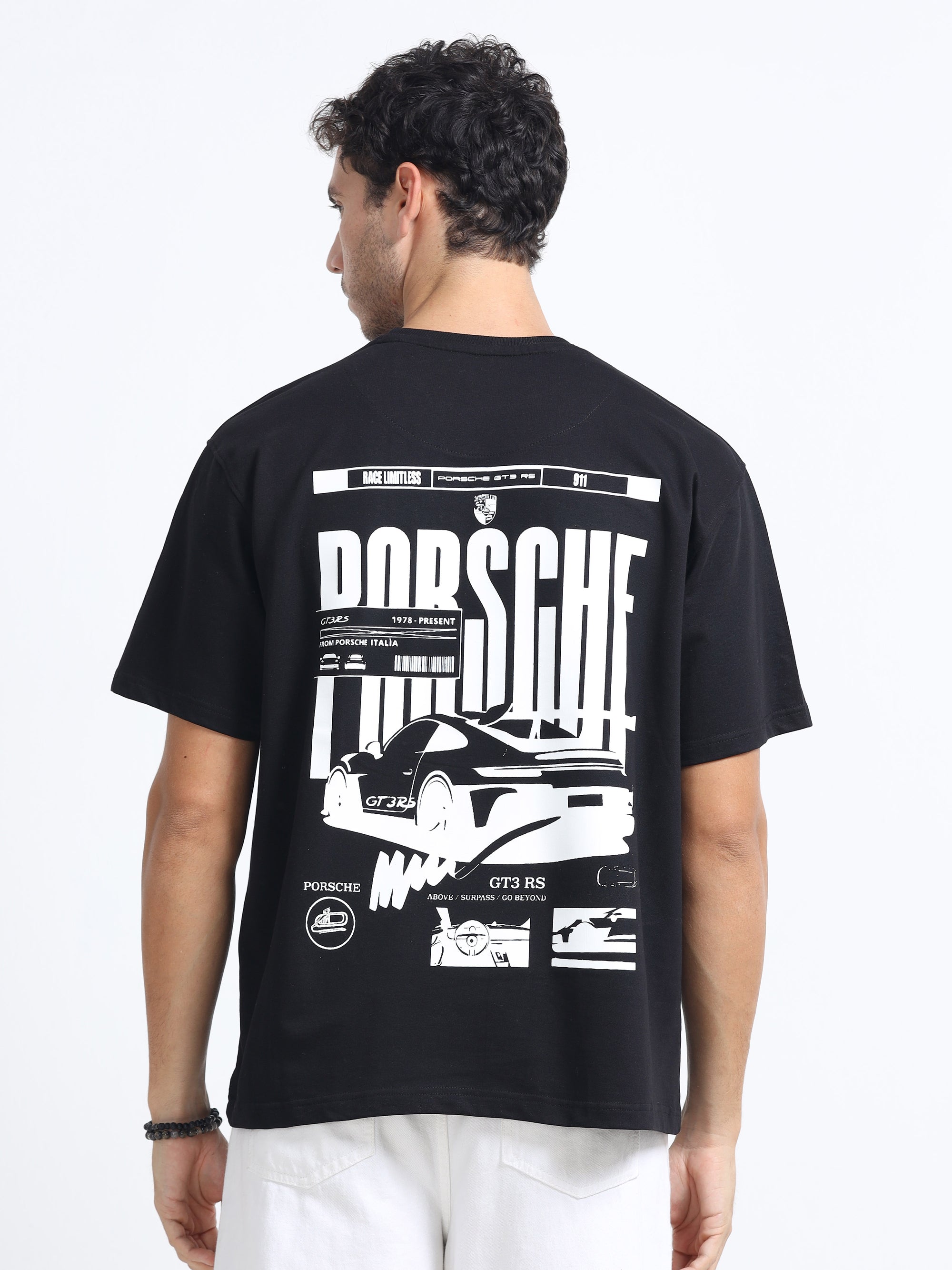 Black Oversized Bio Wash Terry