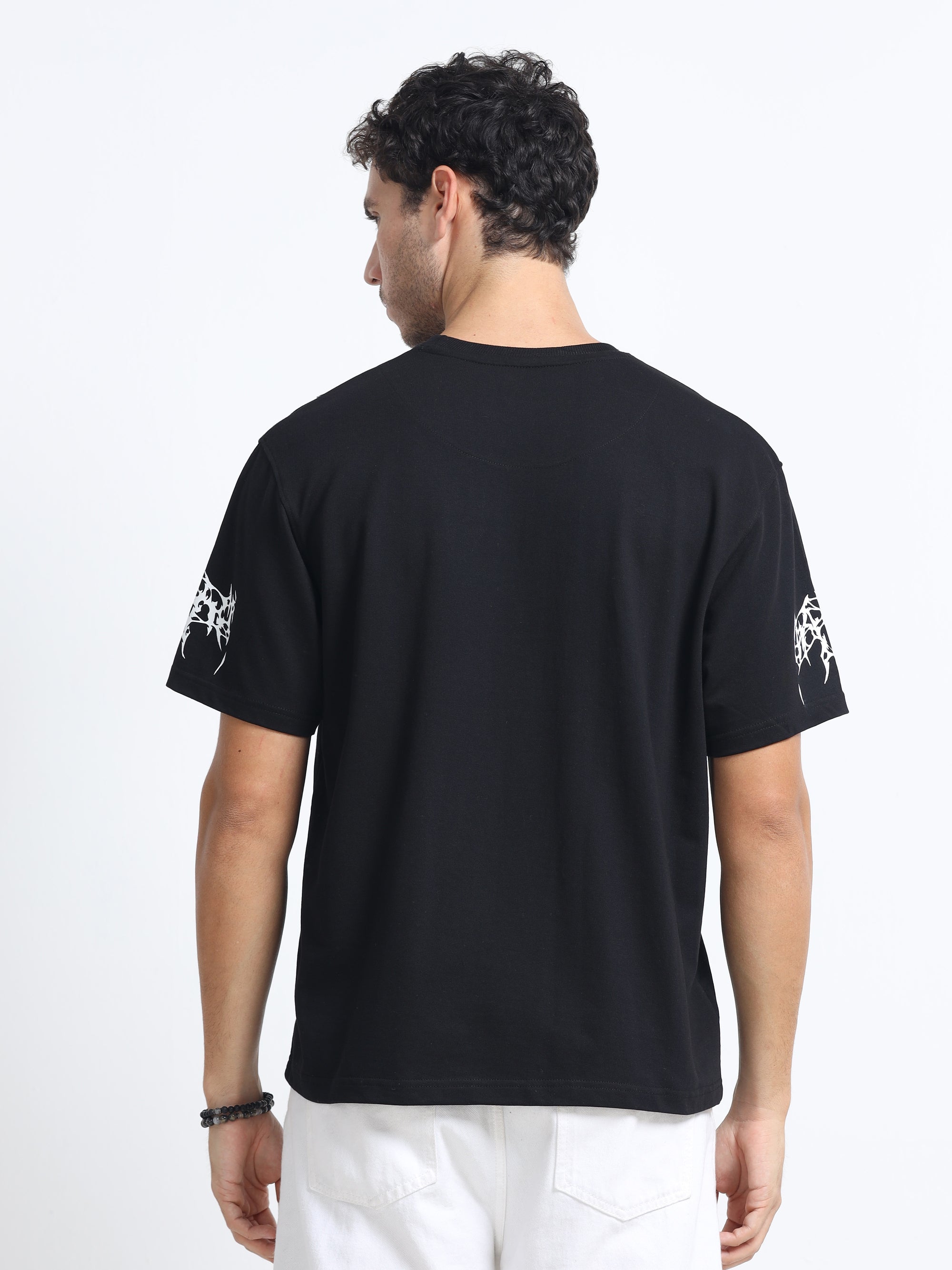 Black Oversized Bio Wash Terry