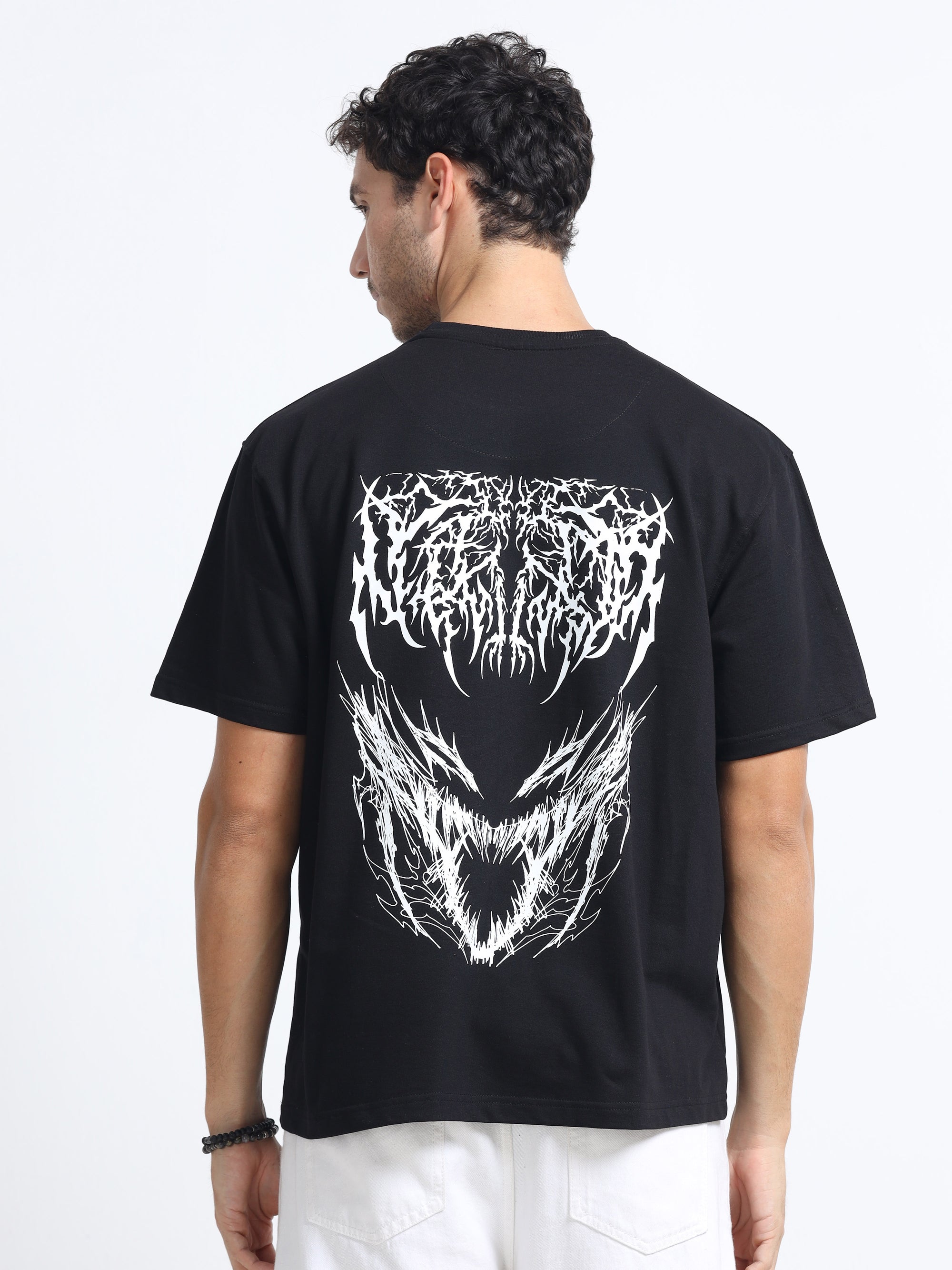 Black Oversized Bio Wash Terry