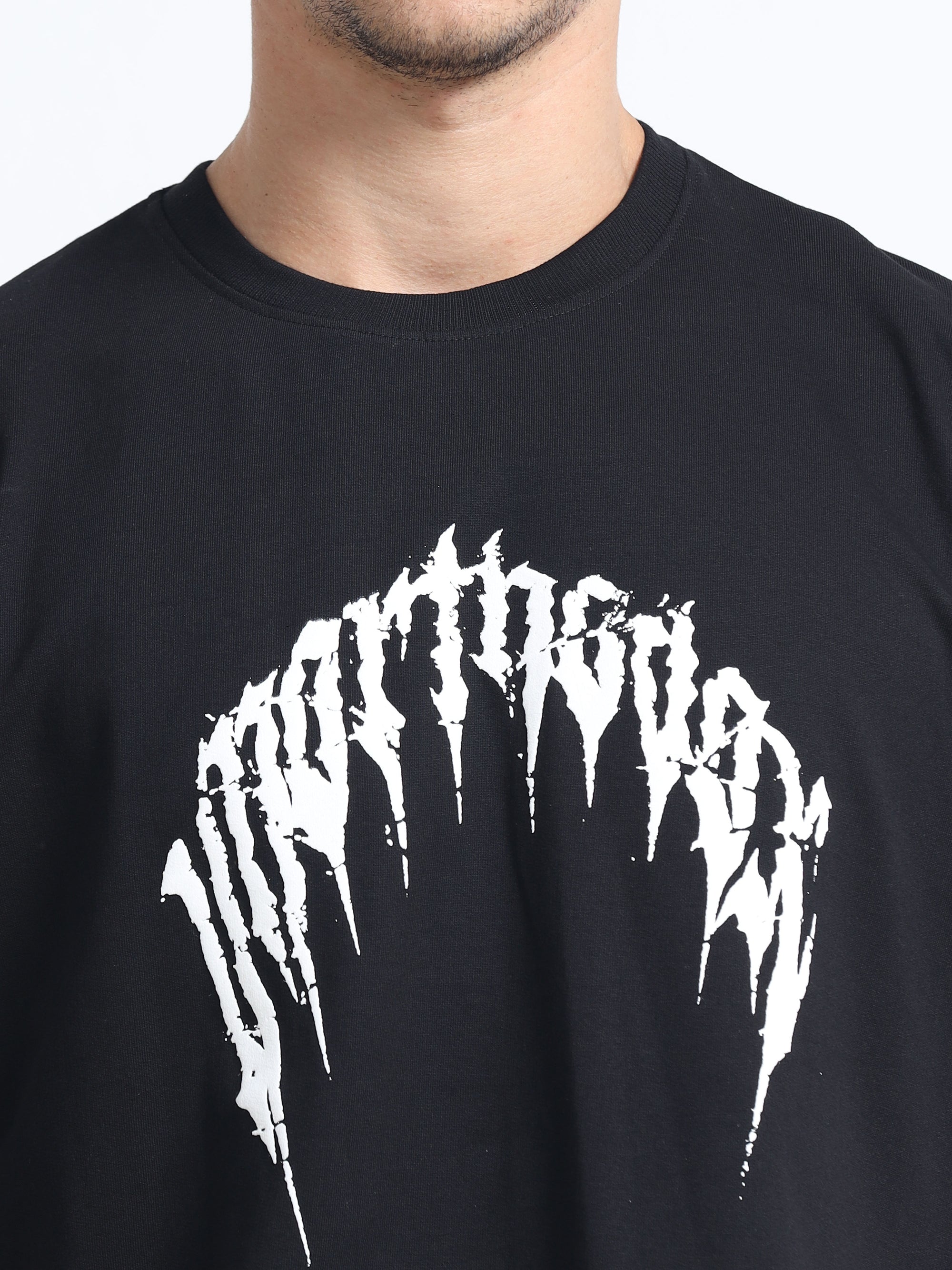 Black Oversized Bio Wash Terry