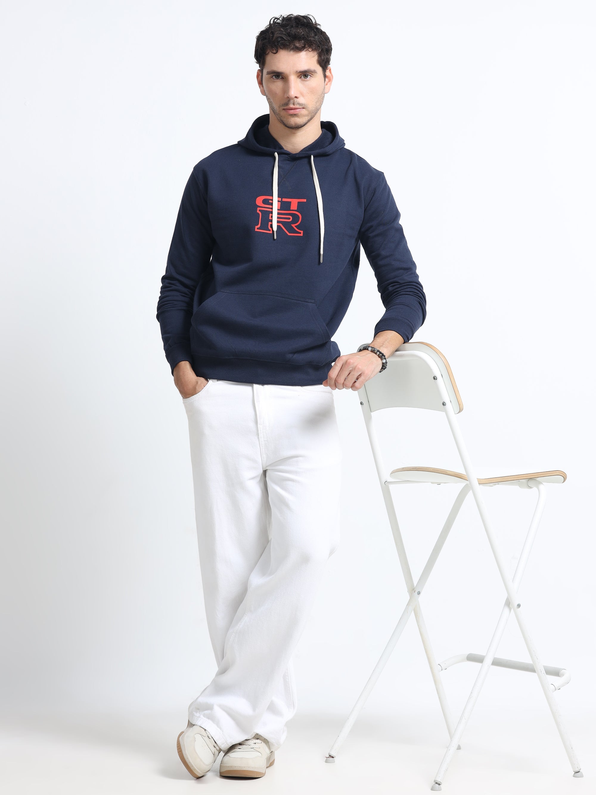 Navy Blue Hoodie Bio Wash Fleece