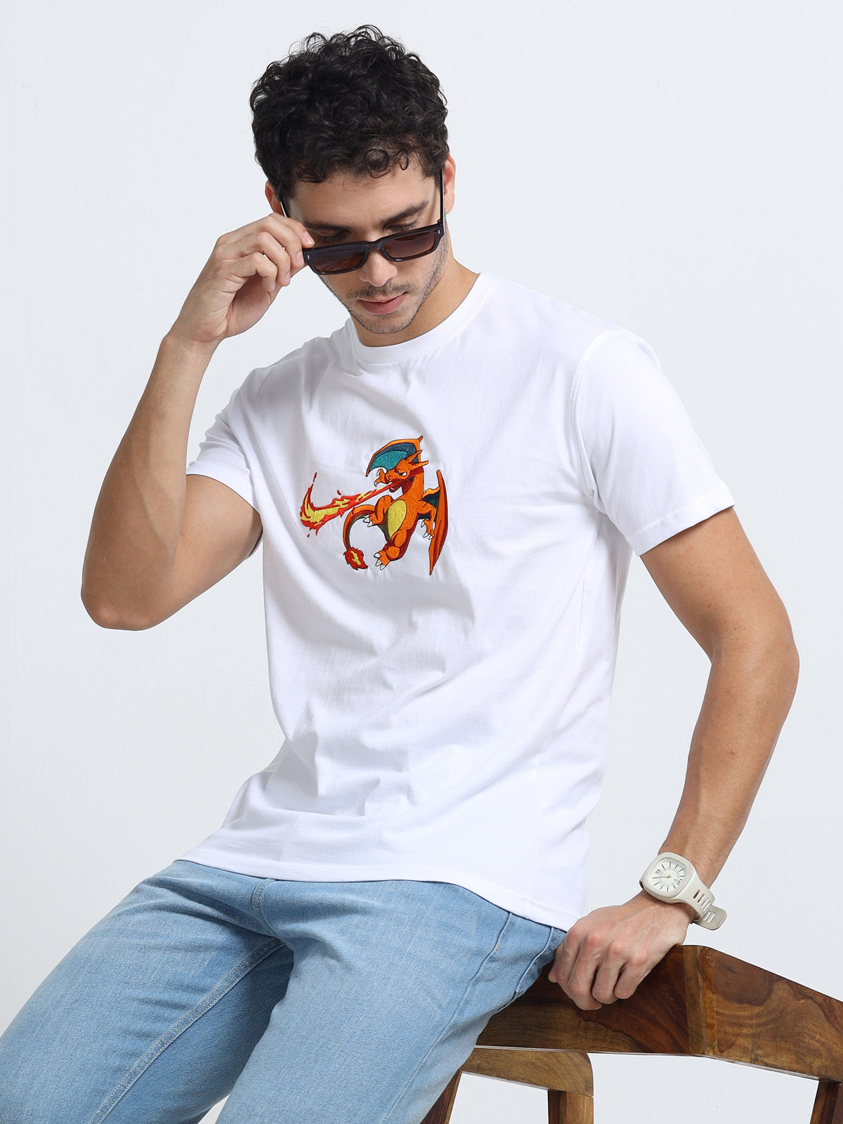 White Round Neck Bio Wash Single Jersey