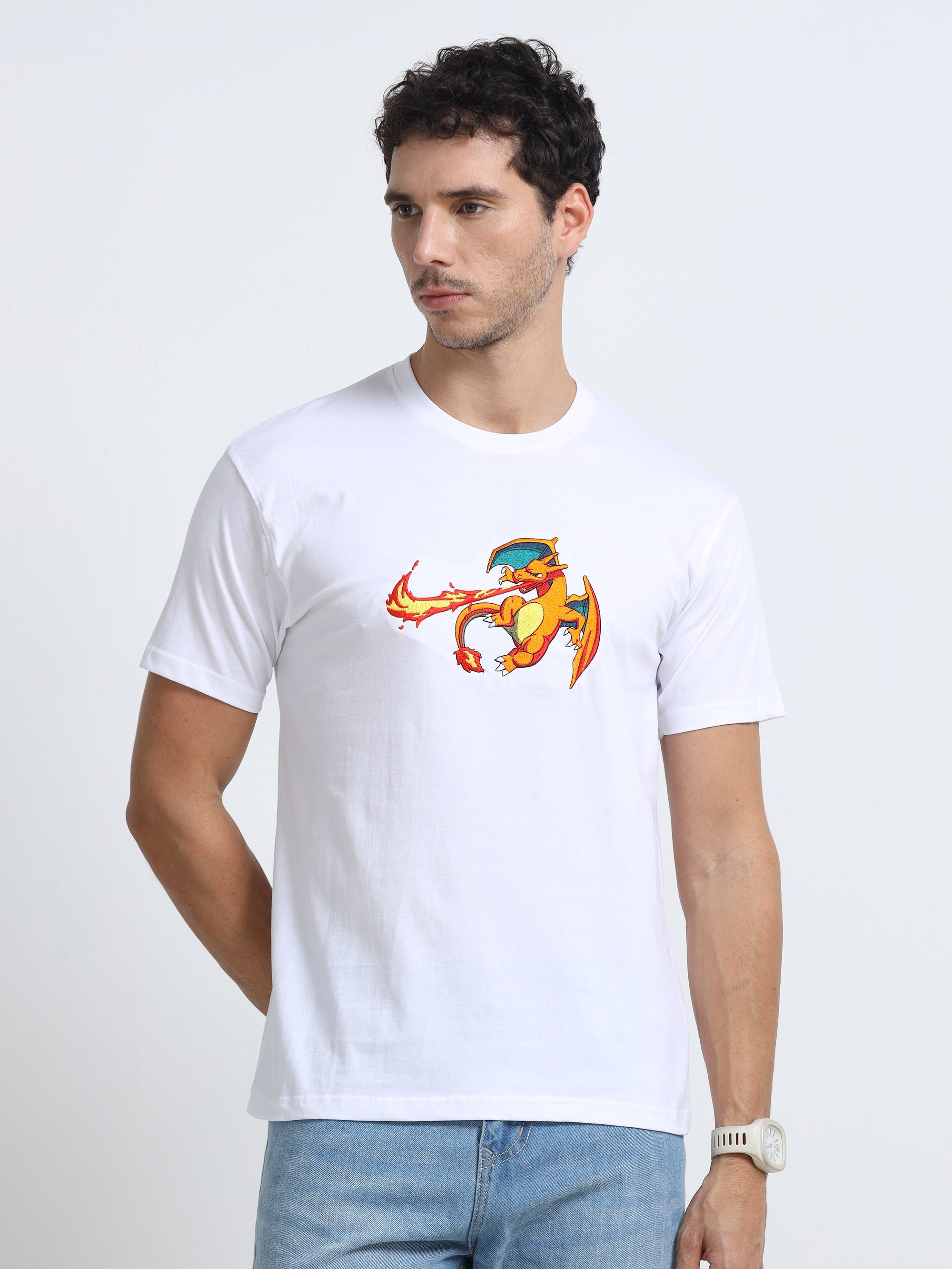 White Round Neck Bio Wash Single Jersey