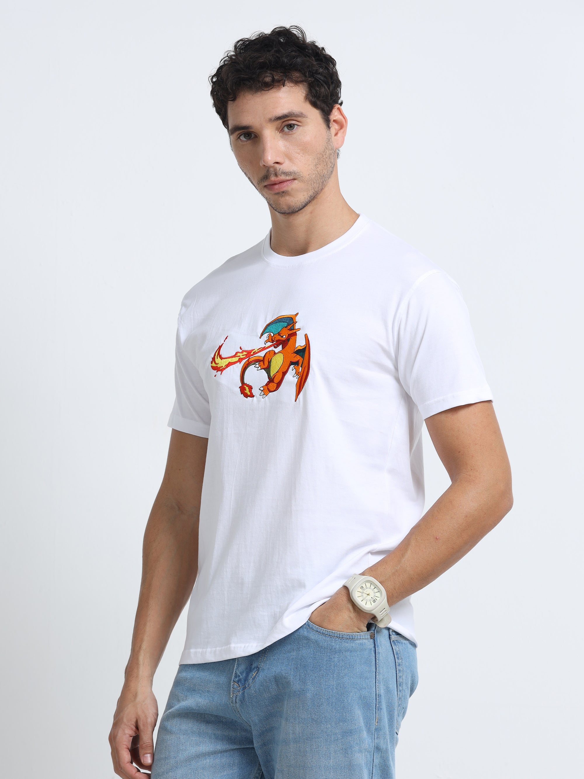 White Round Neck Bio Wash Single Jersey